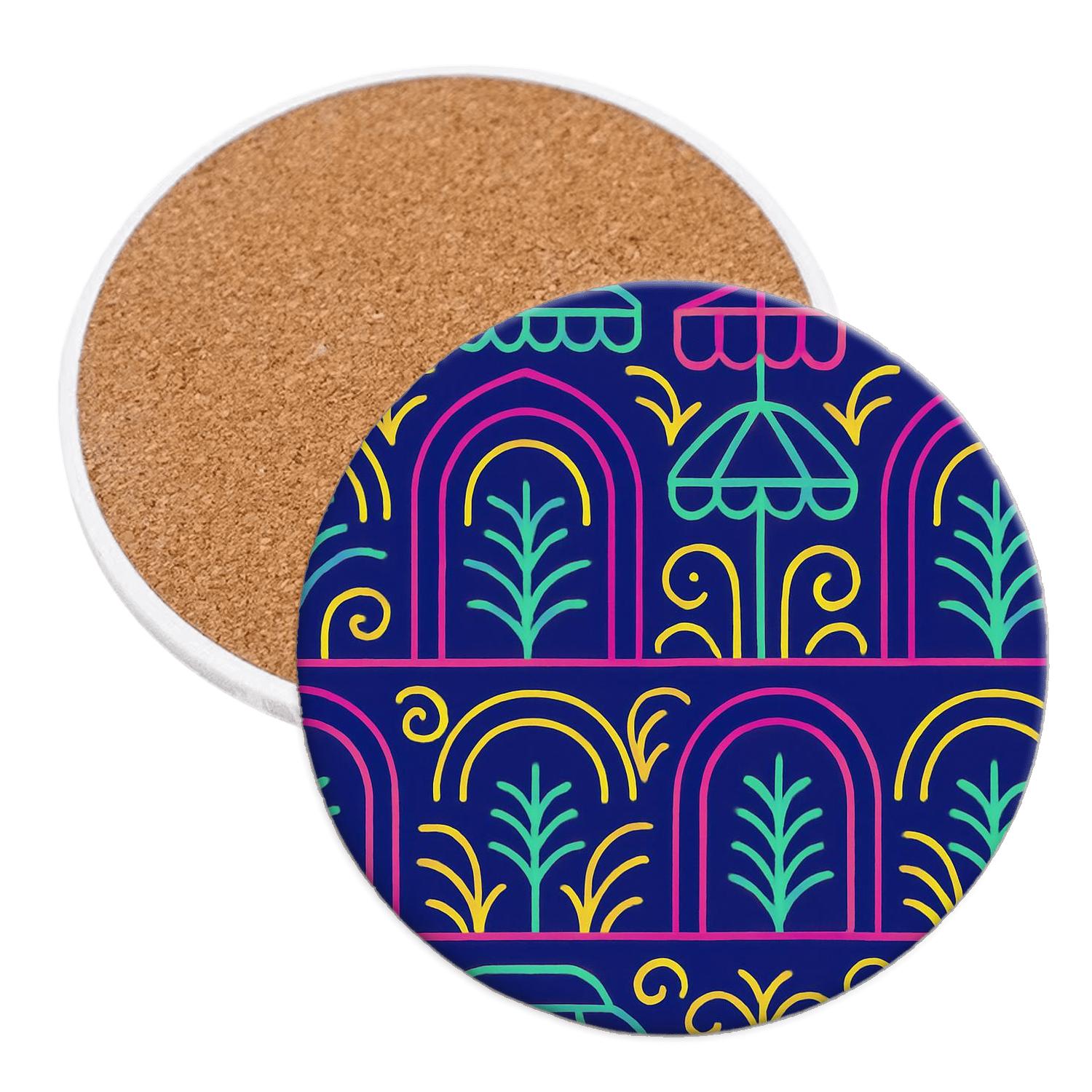Neon Canopy Motif absorbent drink coasters
