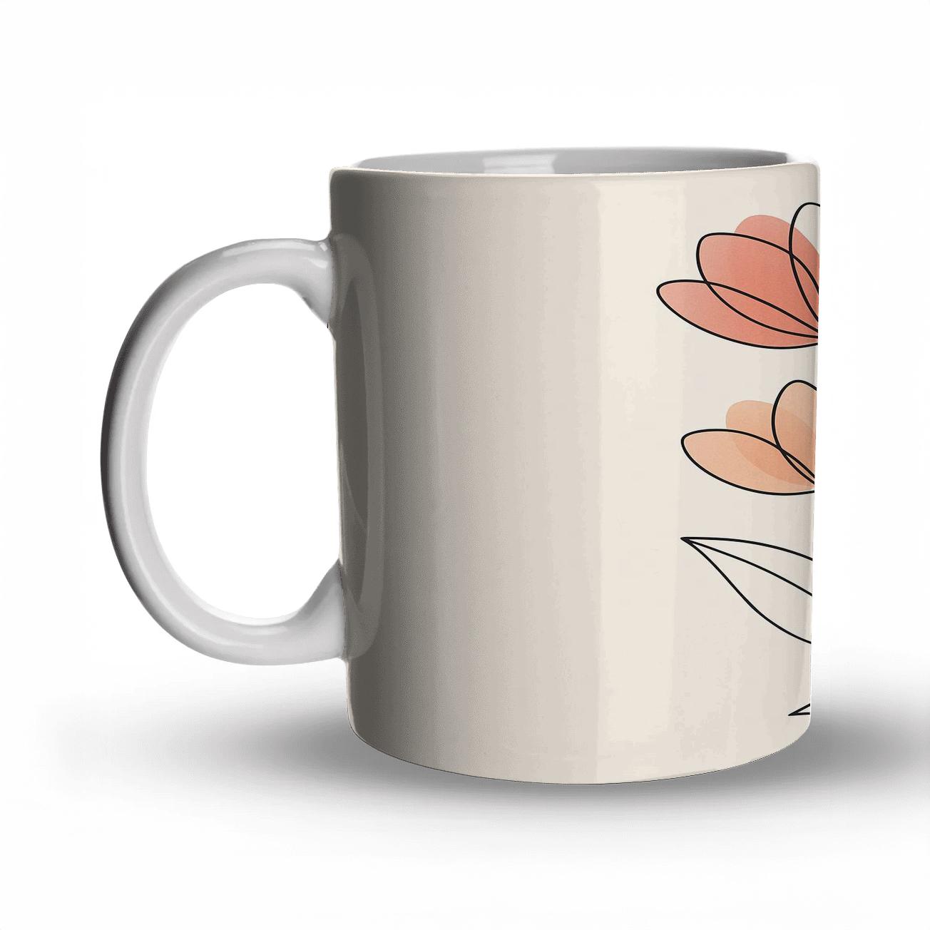 Minimalist Floral Elegance premium drinkware mugs