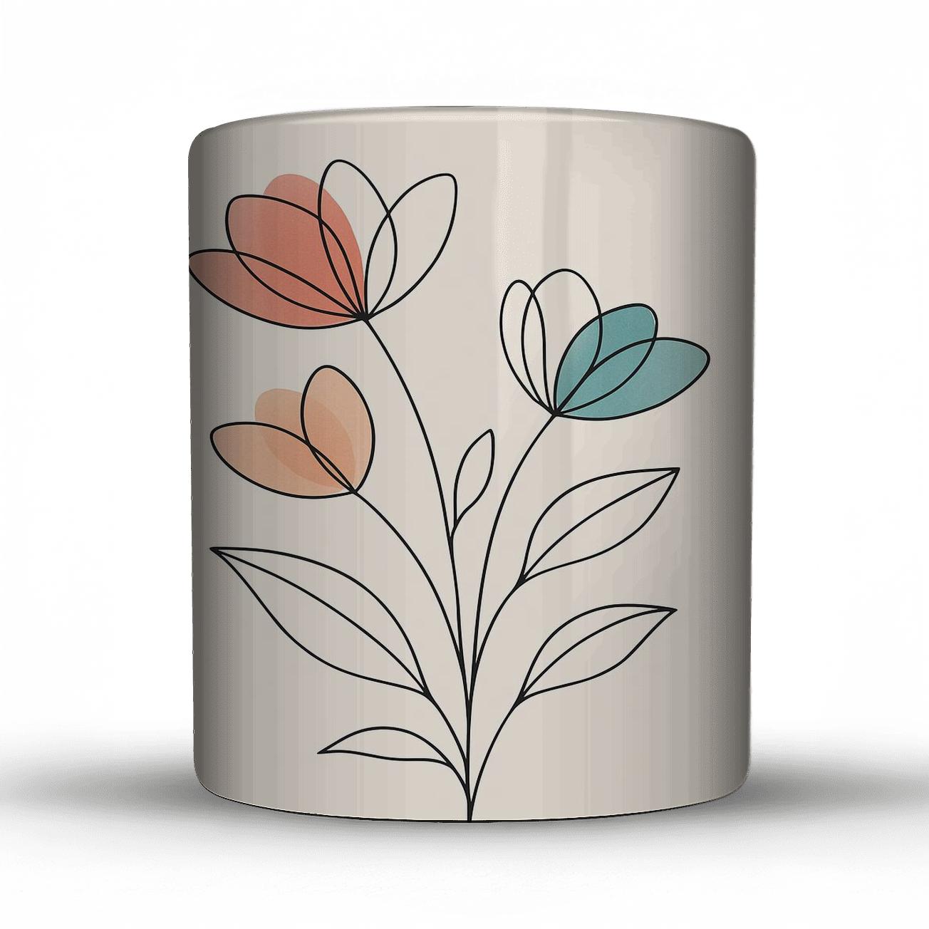Minimalist Floral Elegance premium drinkware mugs