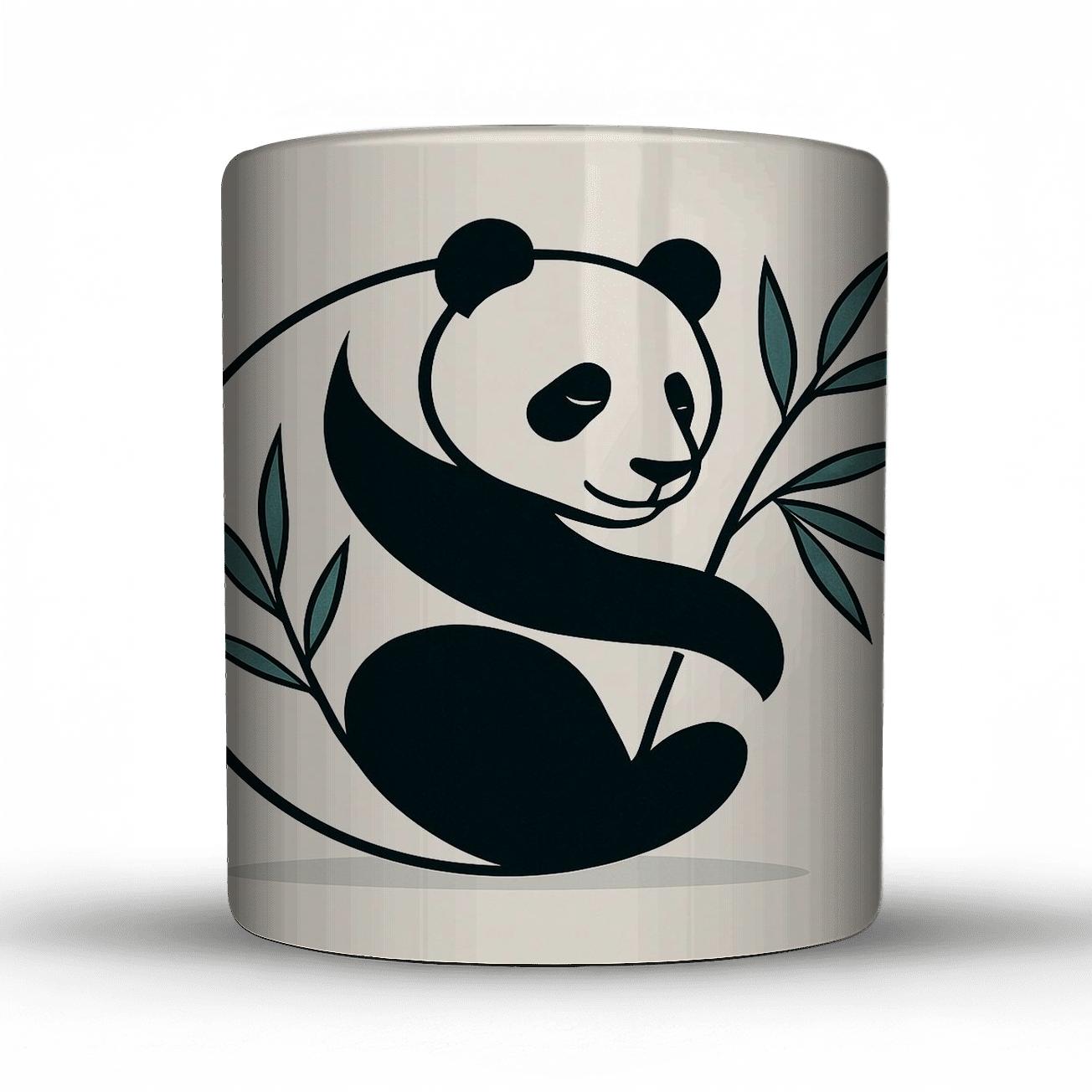 Minimalist Bamboo Panda insulated thermal mugs