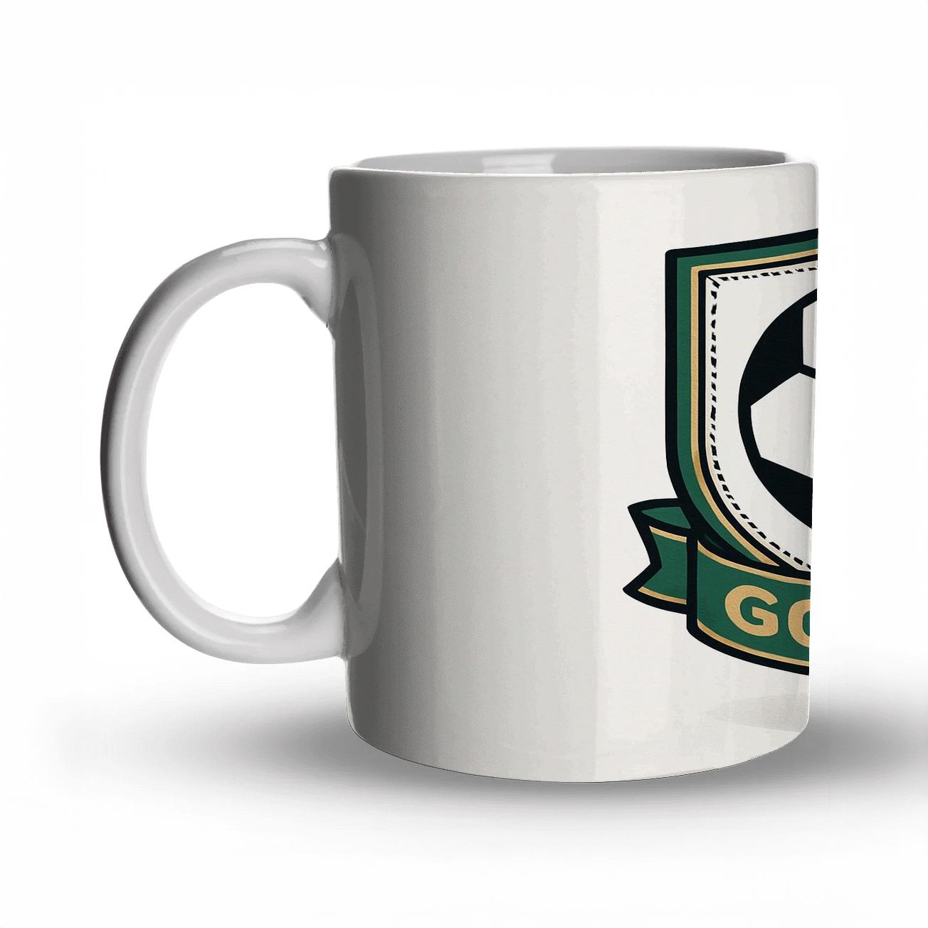Soccer Crest Pentagons ceramic coffee mugs