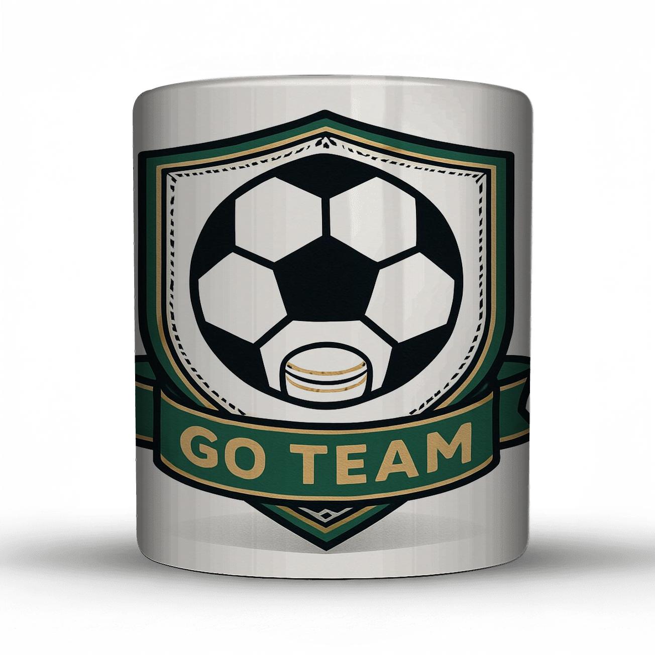 Soccer Crest Pentagons ceramic coffee mugs