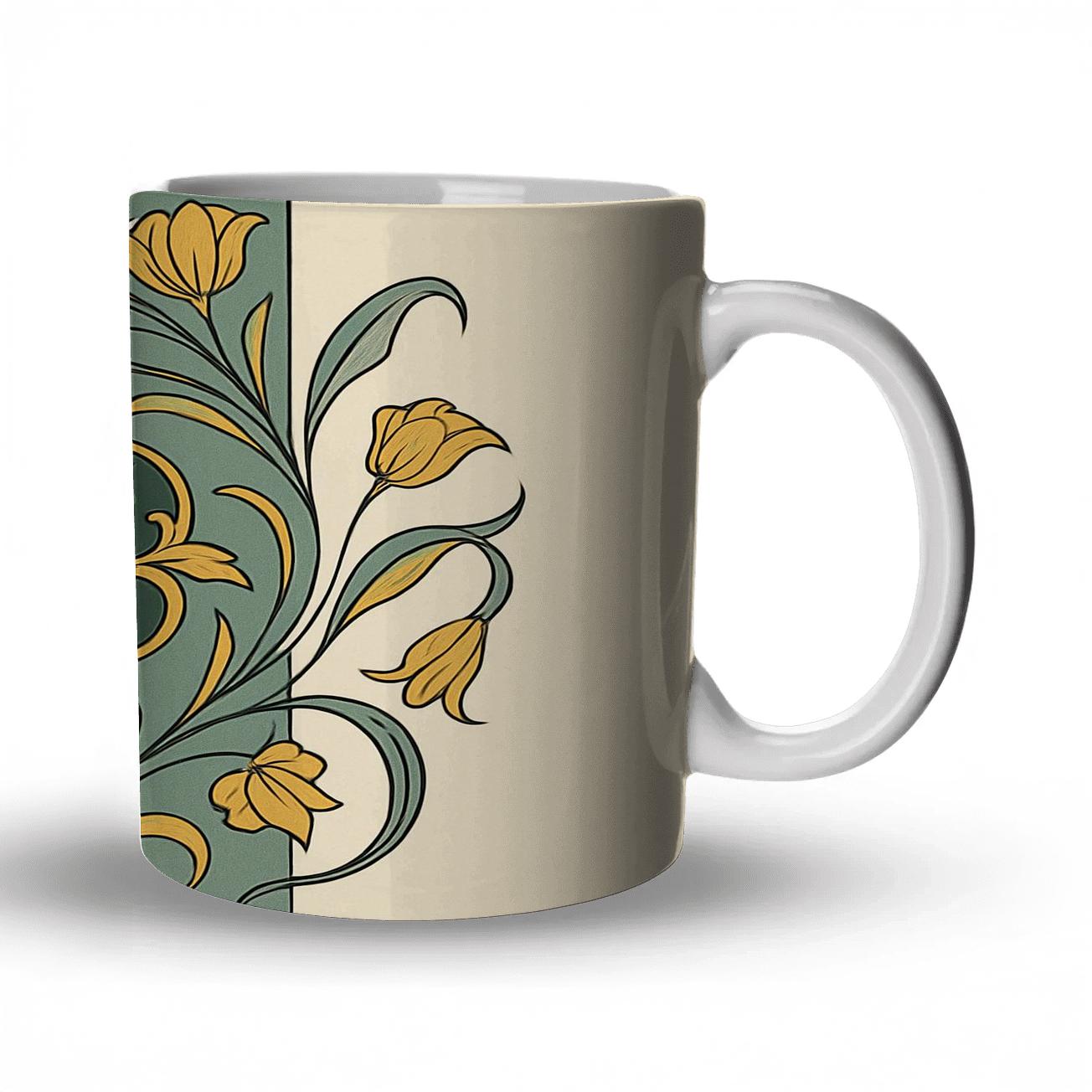 Art Nouveau Filigree Panel ceramic coffee mugs