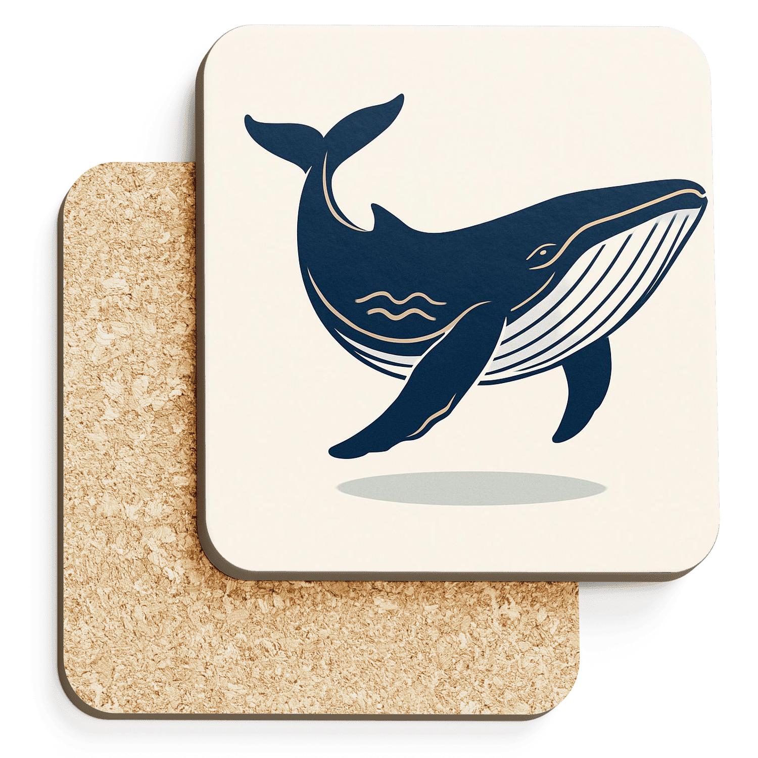 Serene Whale Orbit custom engraved coasters