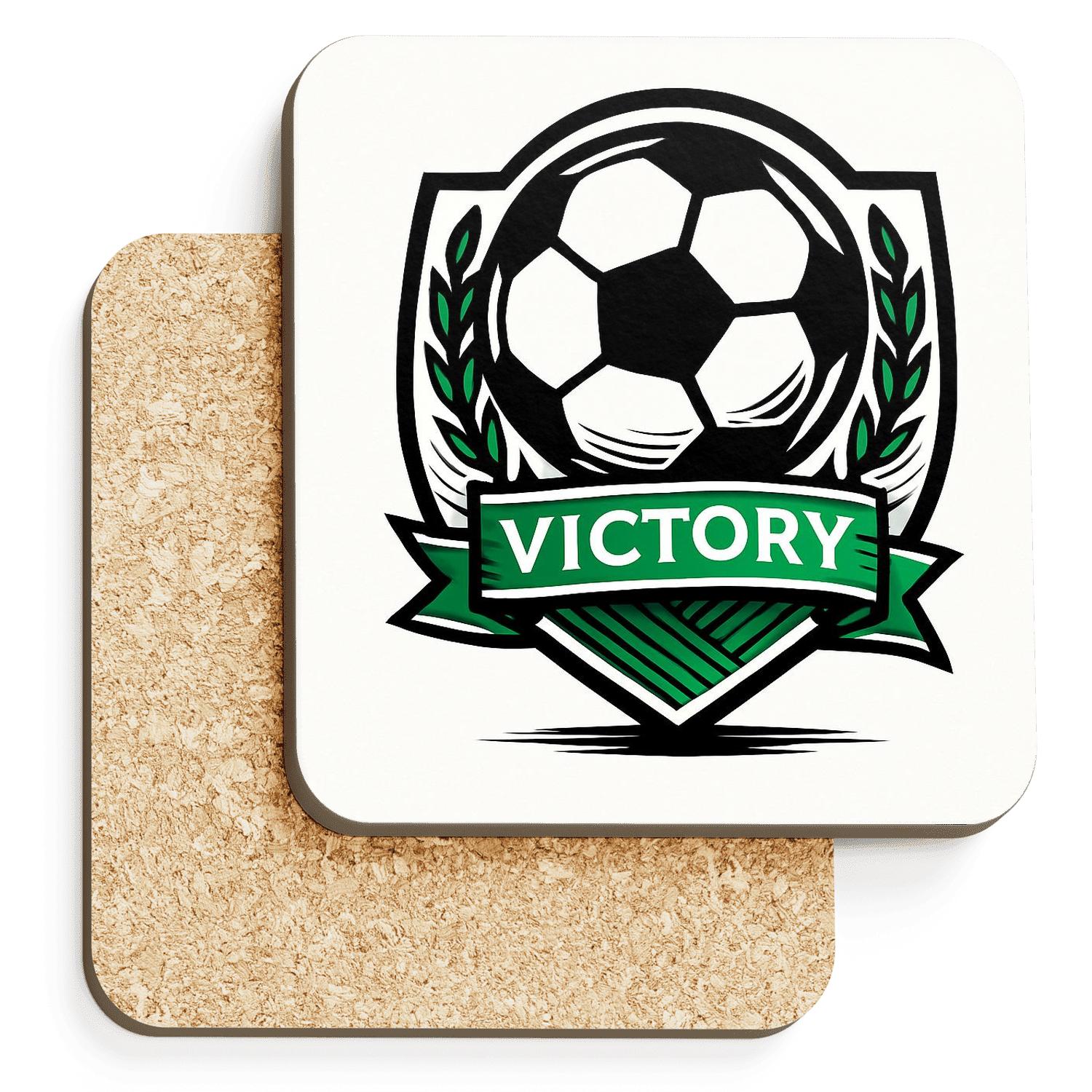 Striker Crest Soccer Line Art decorative beverage coasters