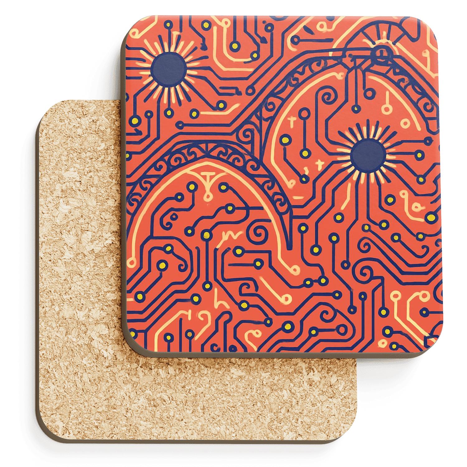 Solar Lace Circuit elegant tabletop coasters