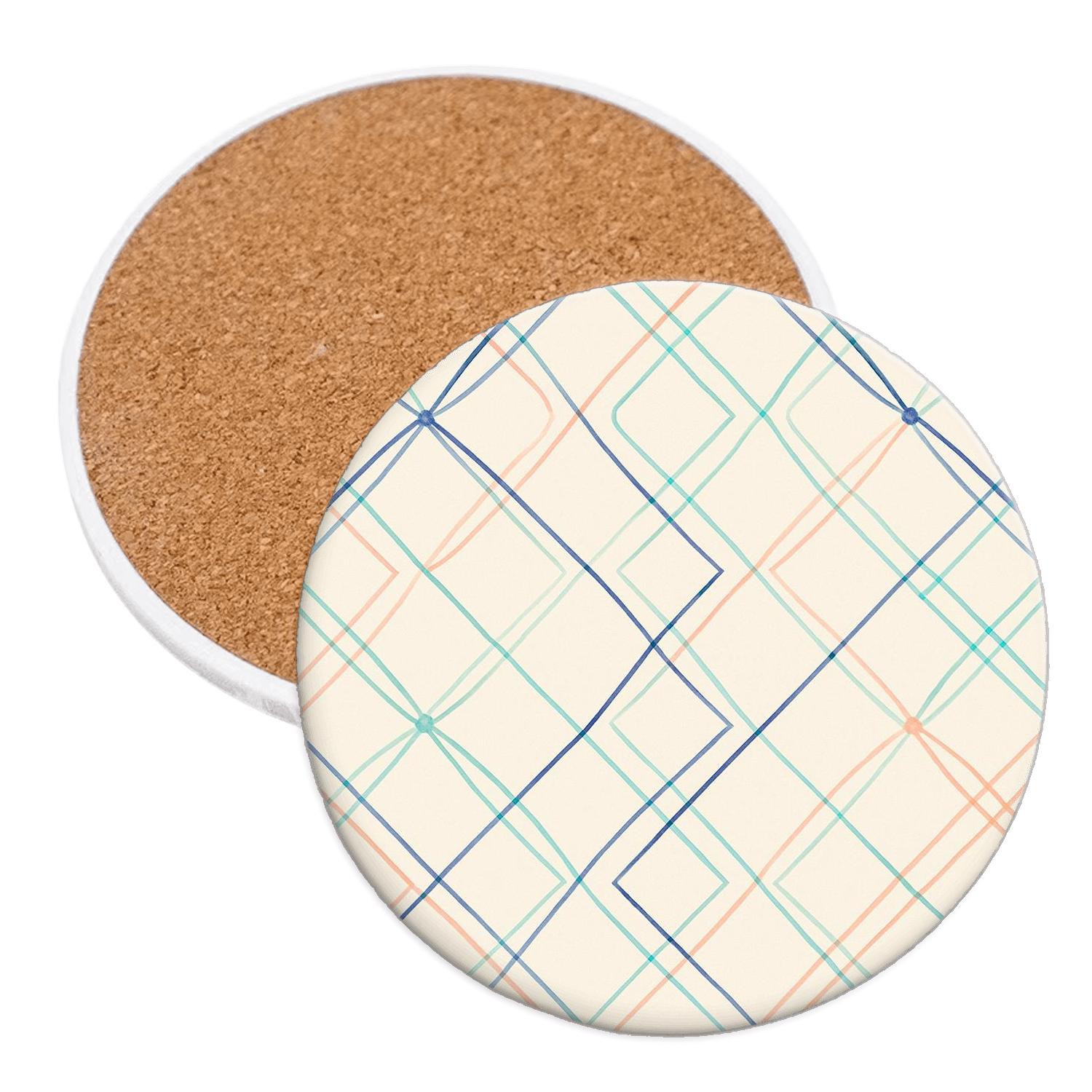 Linear Nebula Lattice cork coaster sets