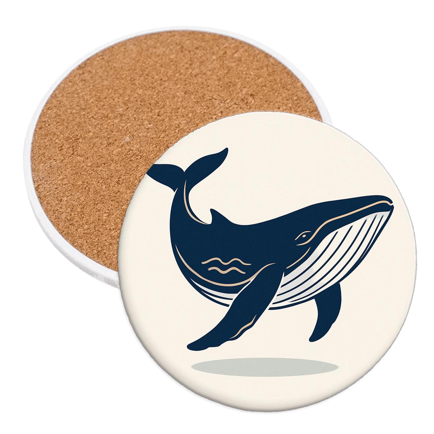 Serene Whale Orbit coasters for home decor
