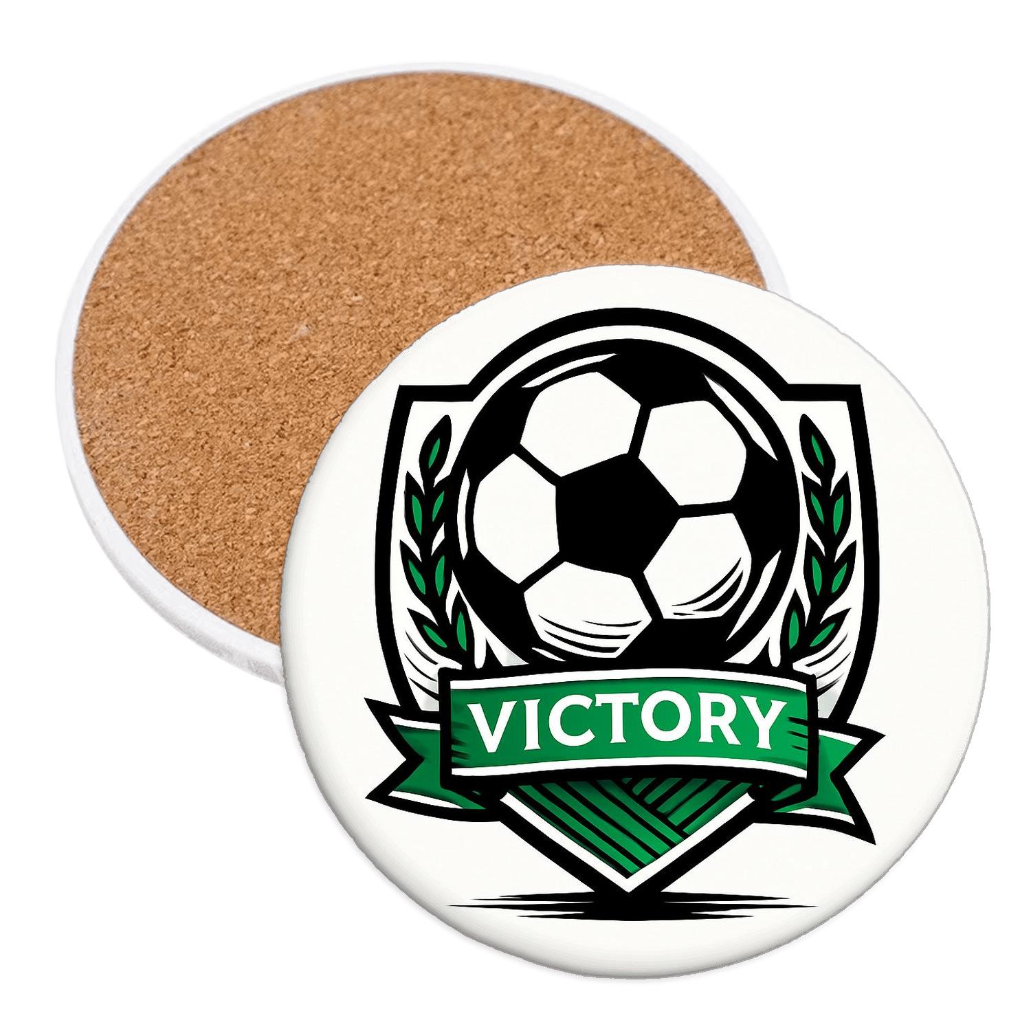 Striker Crest Soccer Line Art stone coaster collections