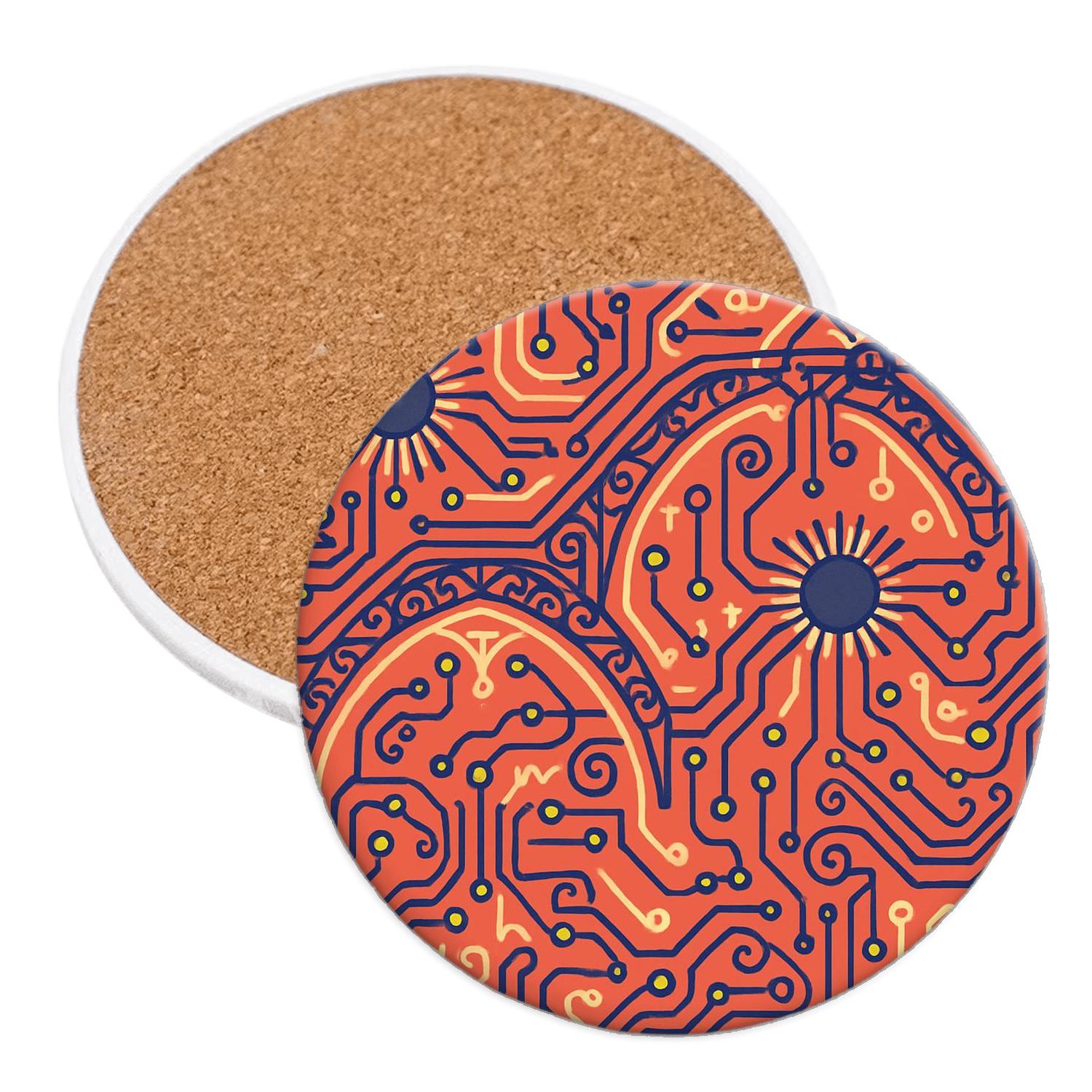 Solar Lace Circuit decorative beverage coasters