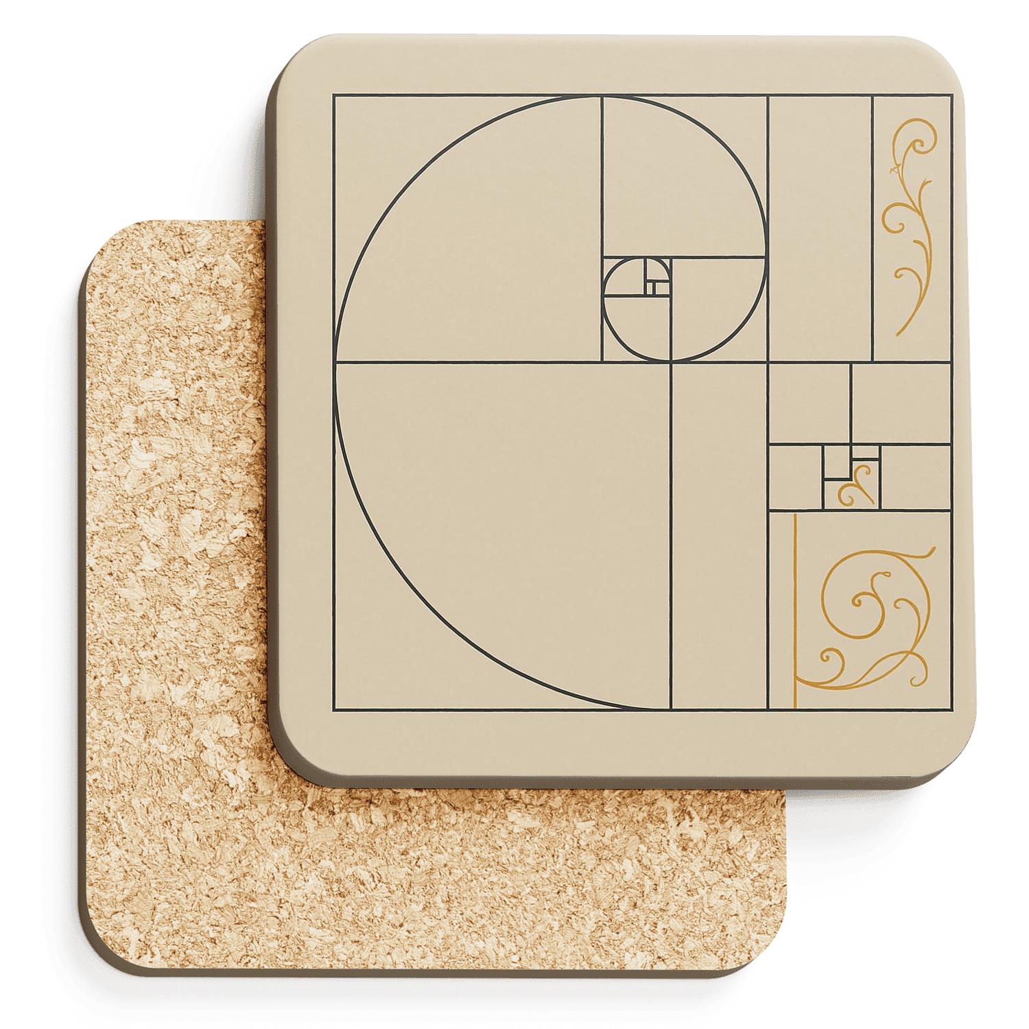 Modular Golden Ratio Grid elegant tabletop coasters