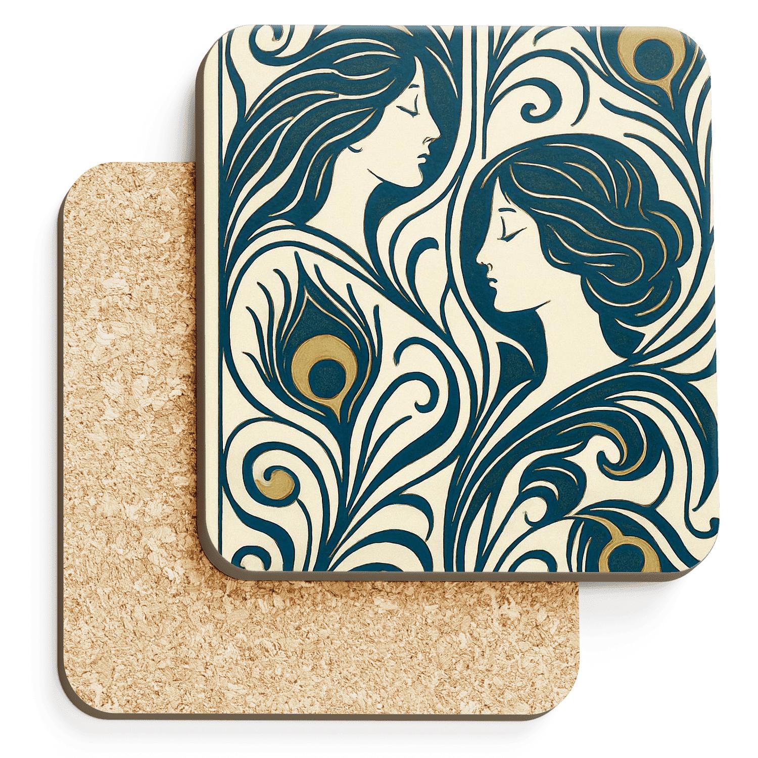 Ornamental Art Nouveau Panel stone coaster collections
