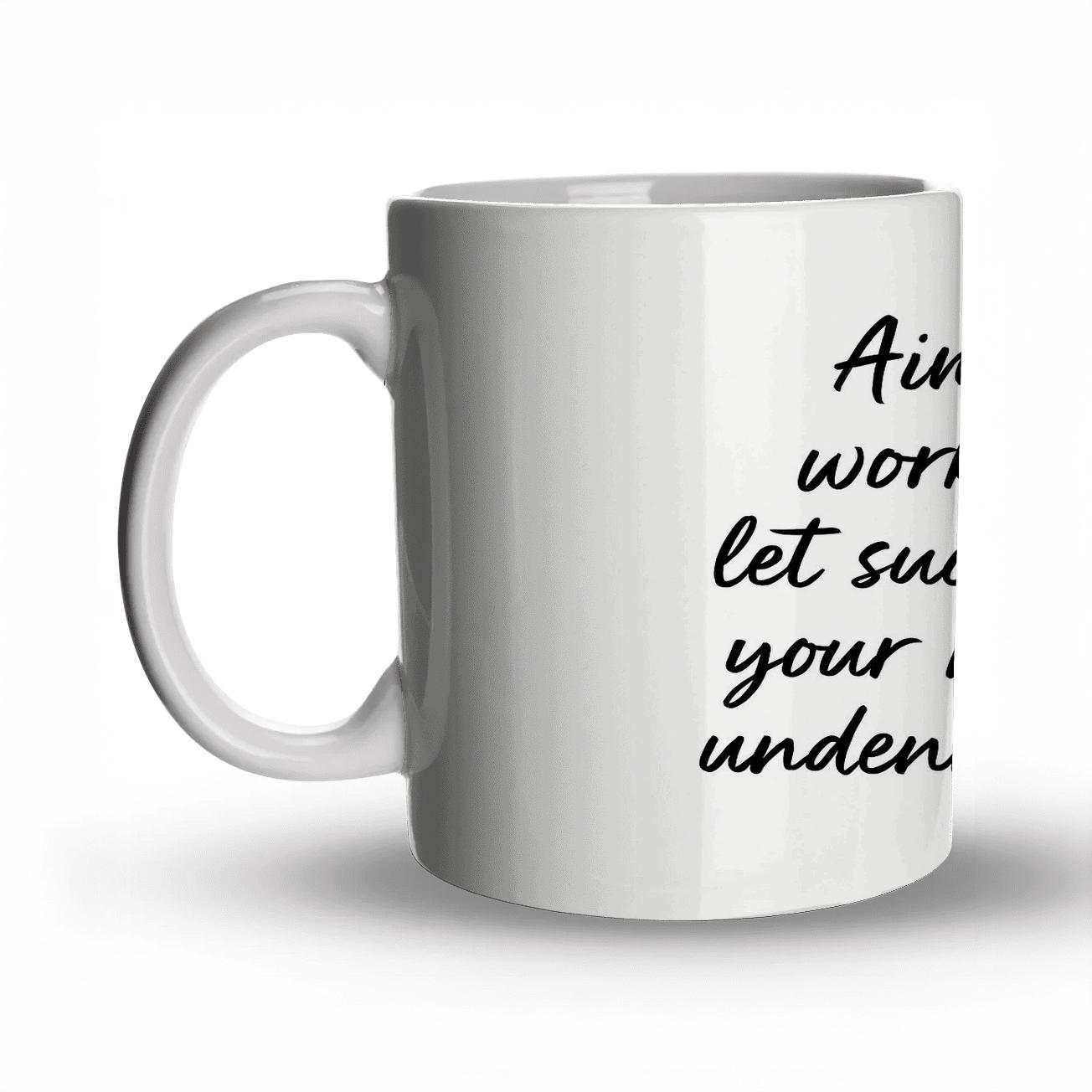 Aim Higher Minimalist Quote Art premium drinkware mugs