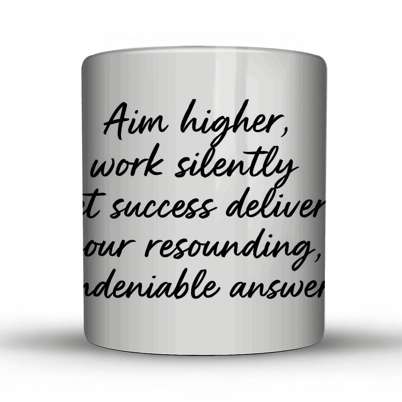 Aim Higher Minimalist Quote Art premium drinkware mugs