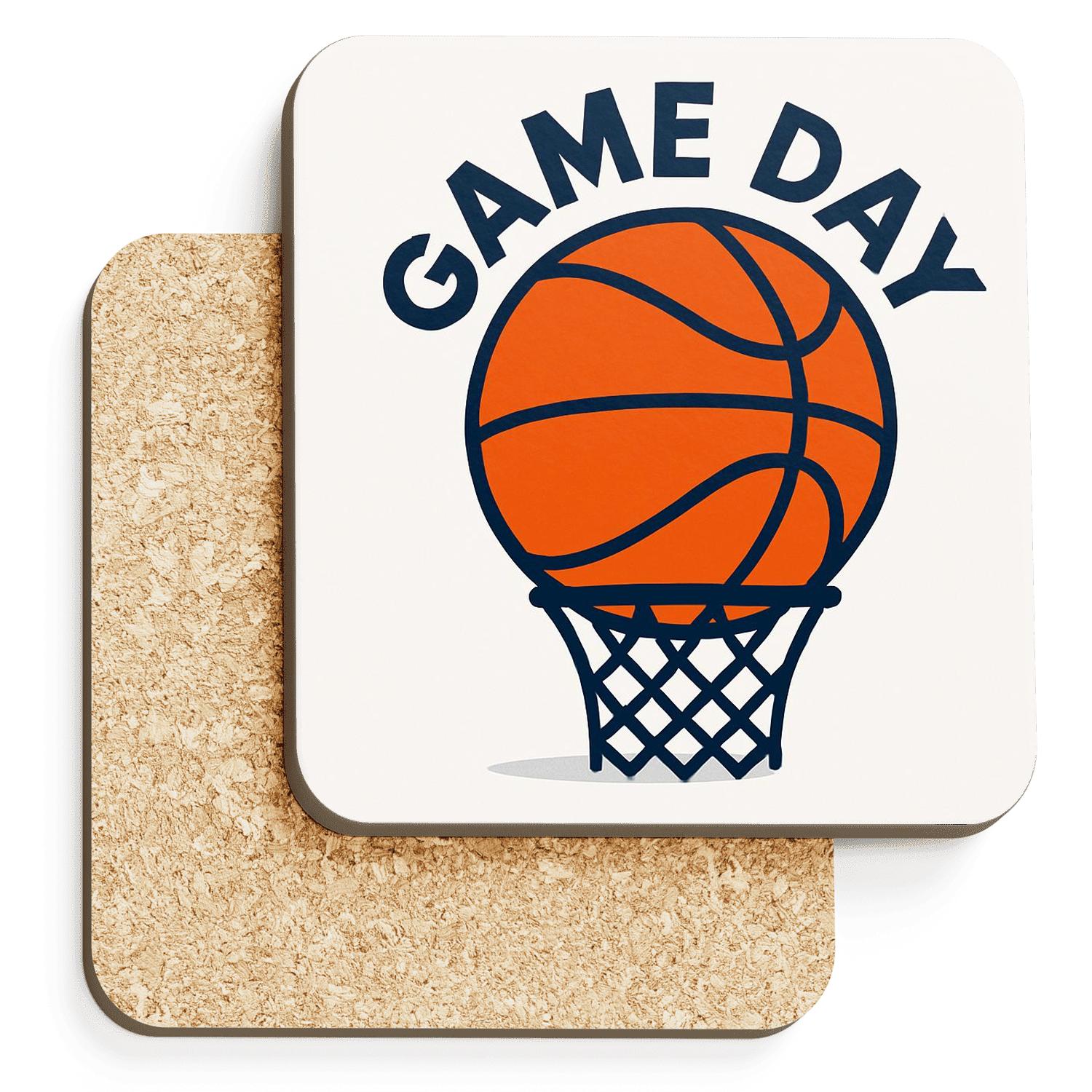 Court Pulse Basketball Line Art decorative beverage coasters