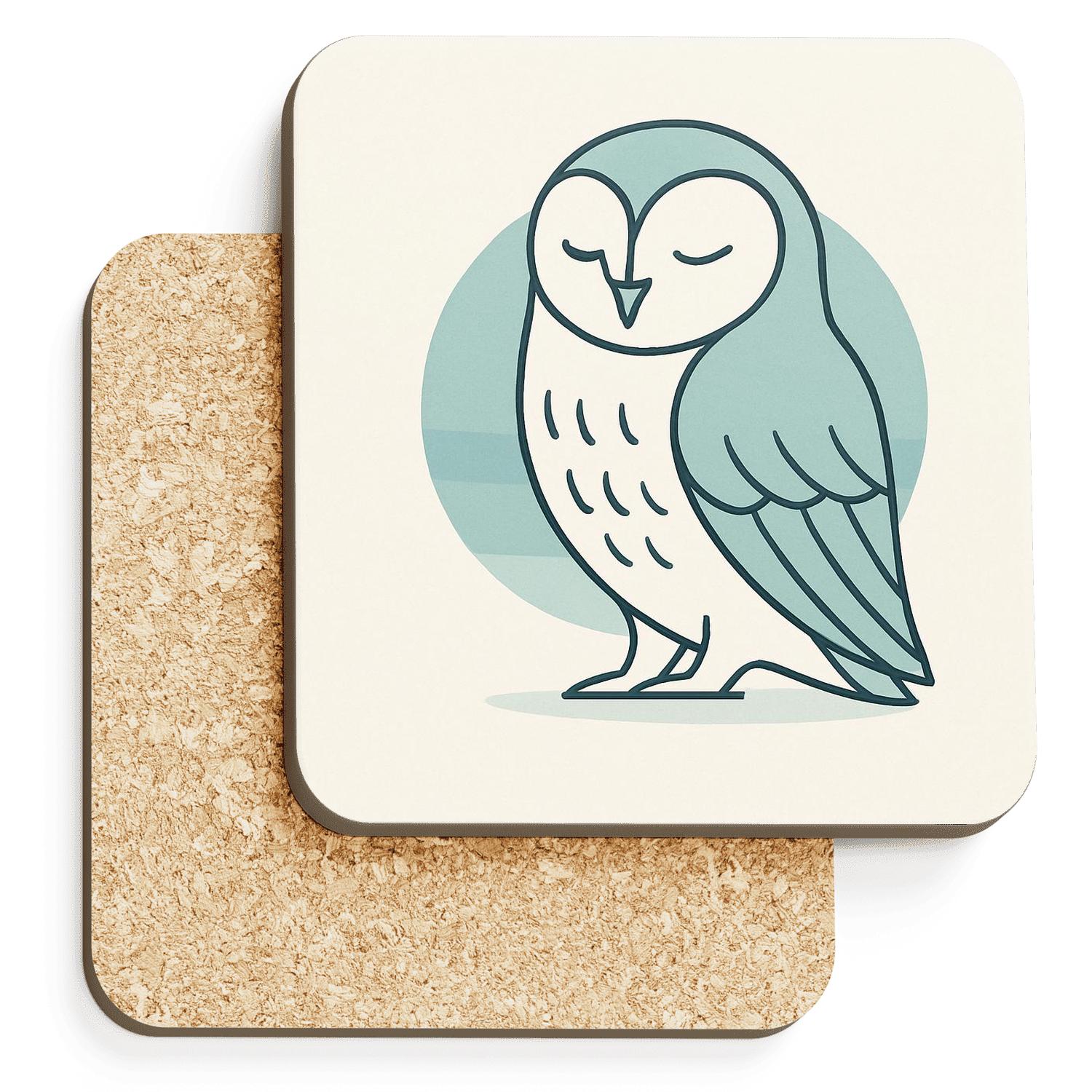 Minimalist Arctic Owl coasters for home decor