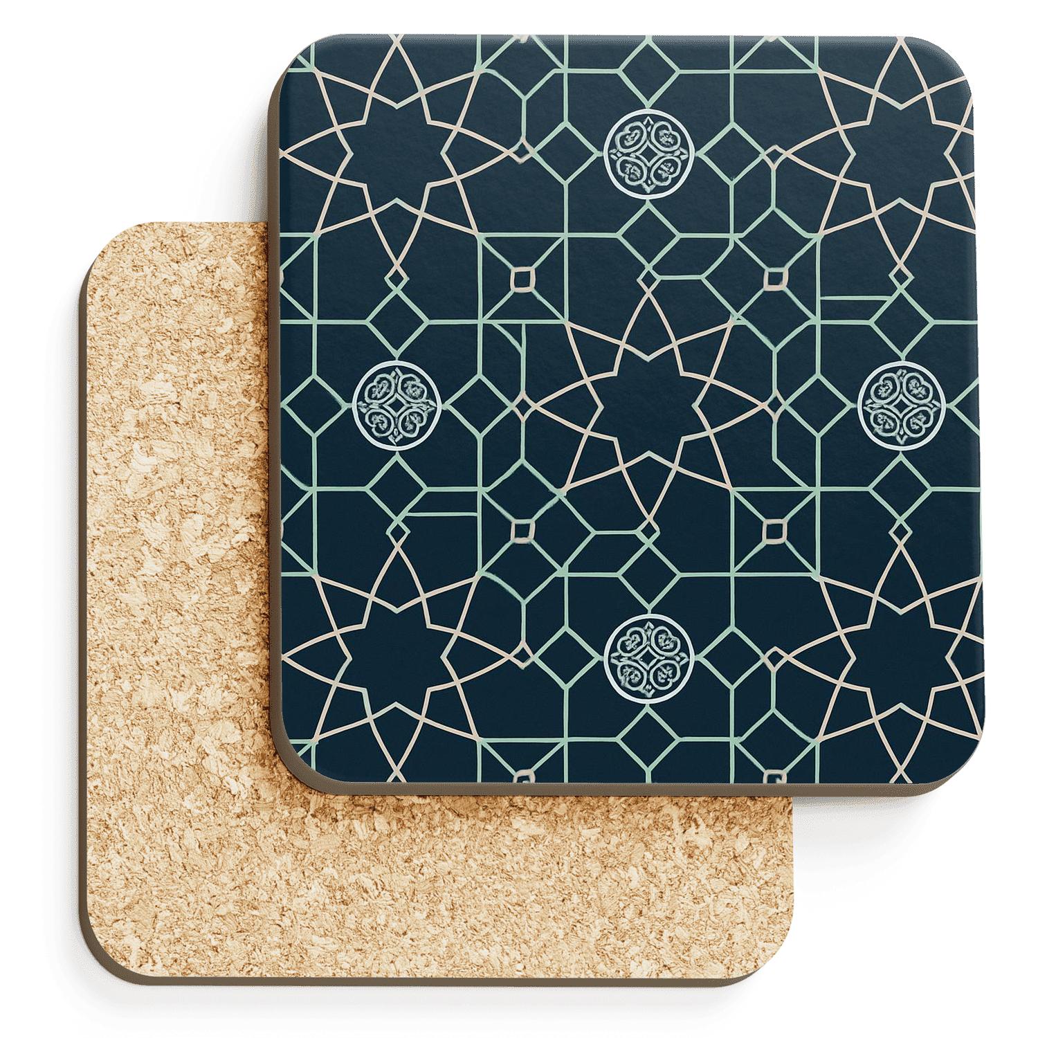 Interlaced Moorish Lattice absorbent drink coasters