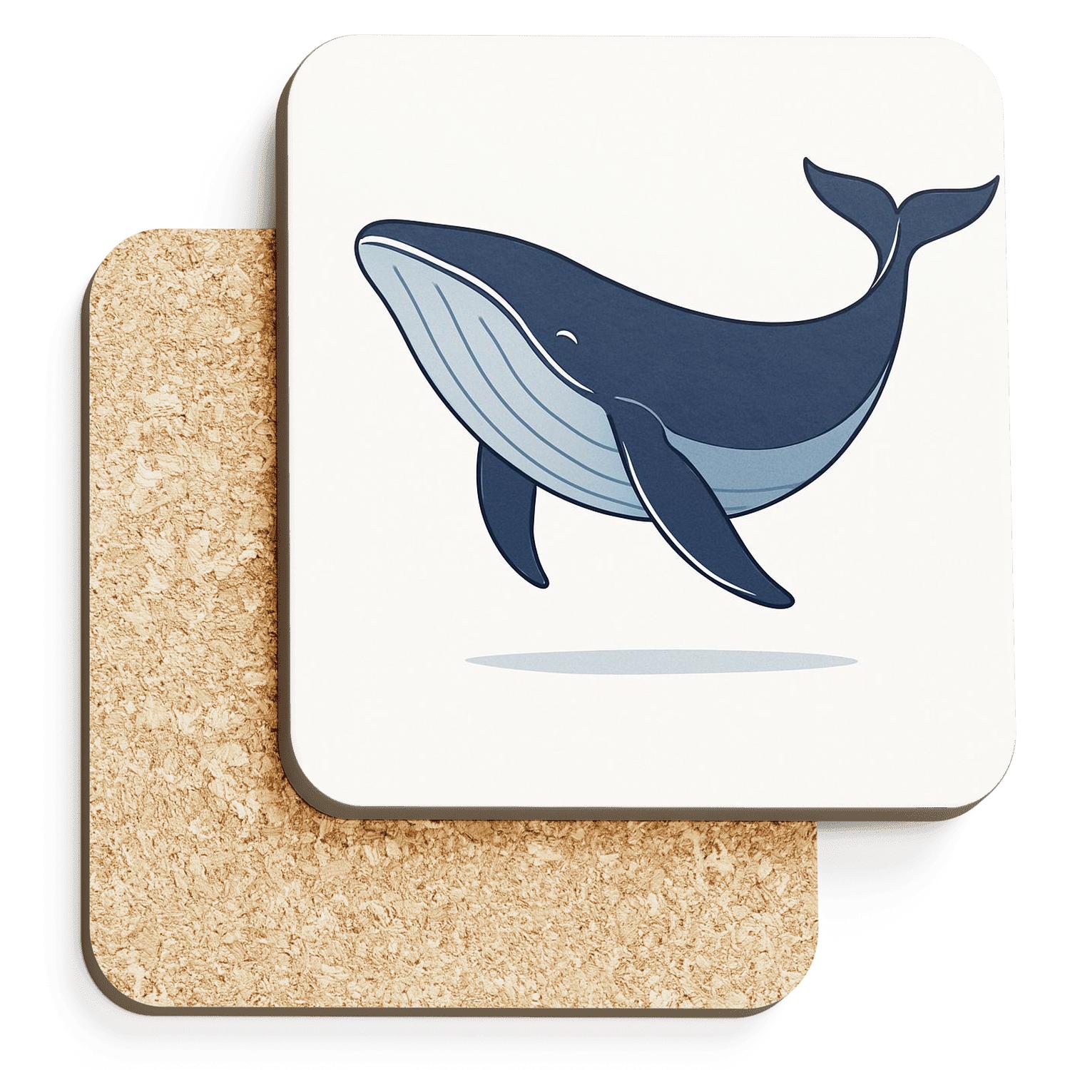 Elegant Ocean Whale personalized drink coasters