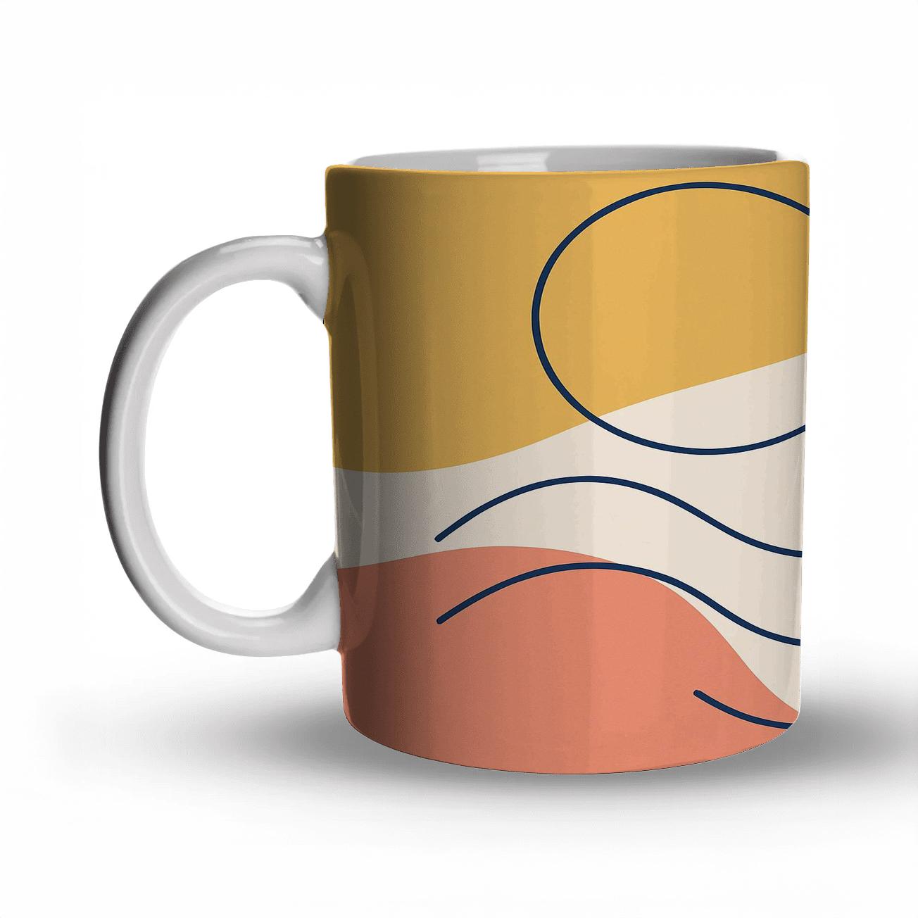 Geometric Abstract Flow novelty coffee mugs