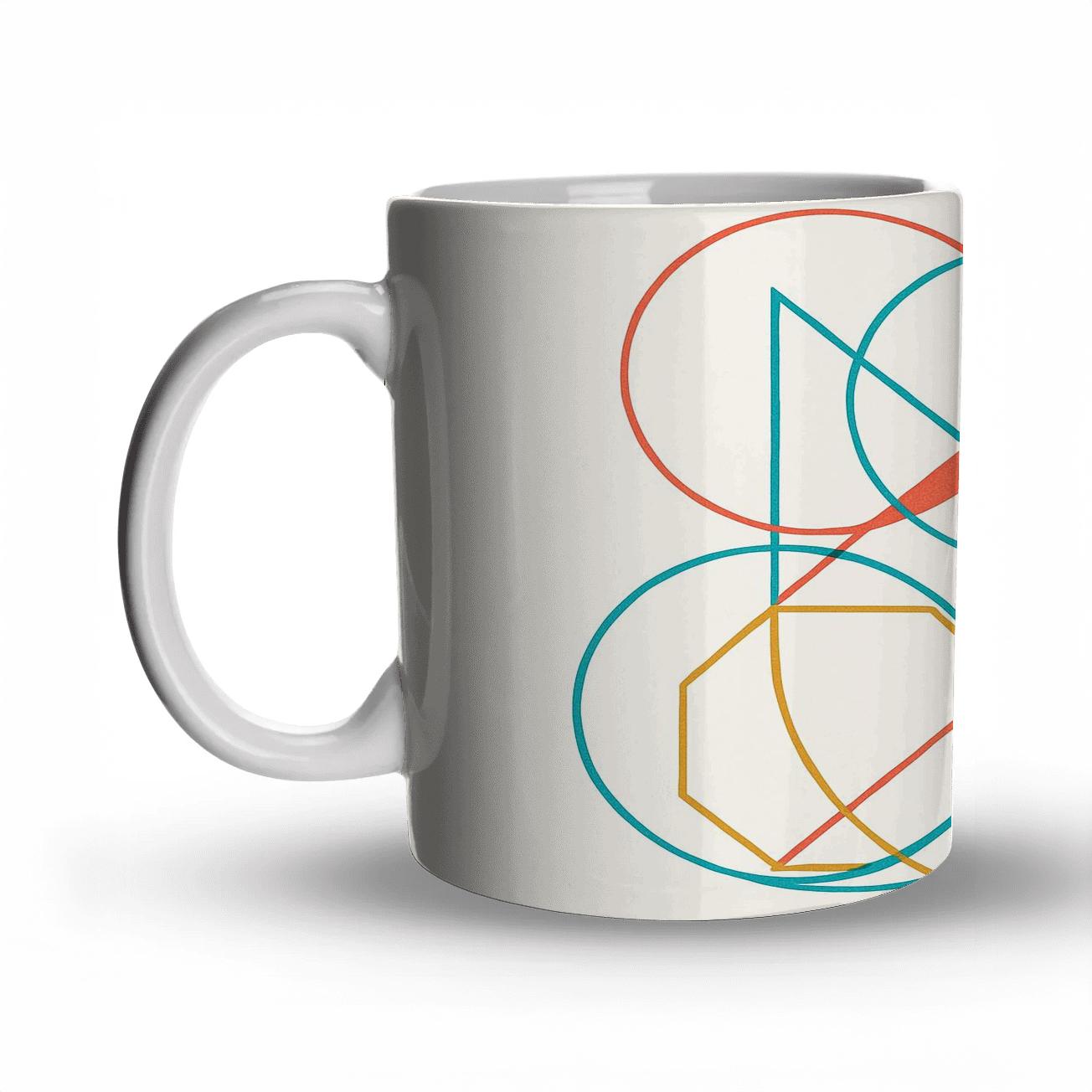 Luminescent Geometry ceramic coffee mugs