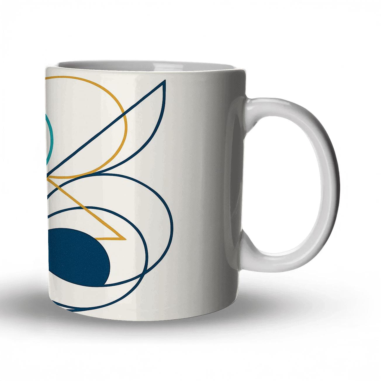 Luminescent Geometry ceramic coffee mugs