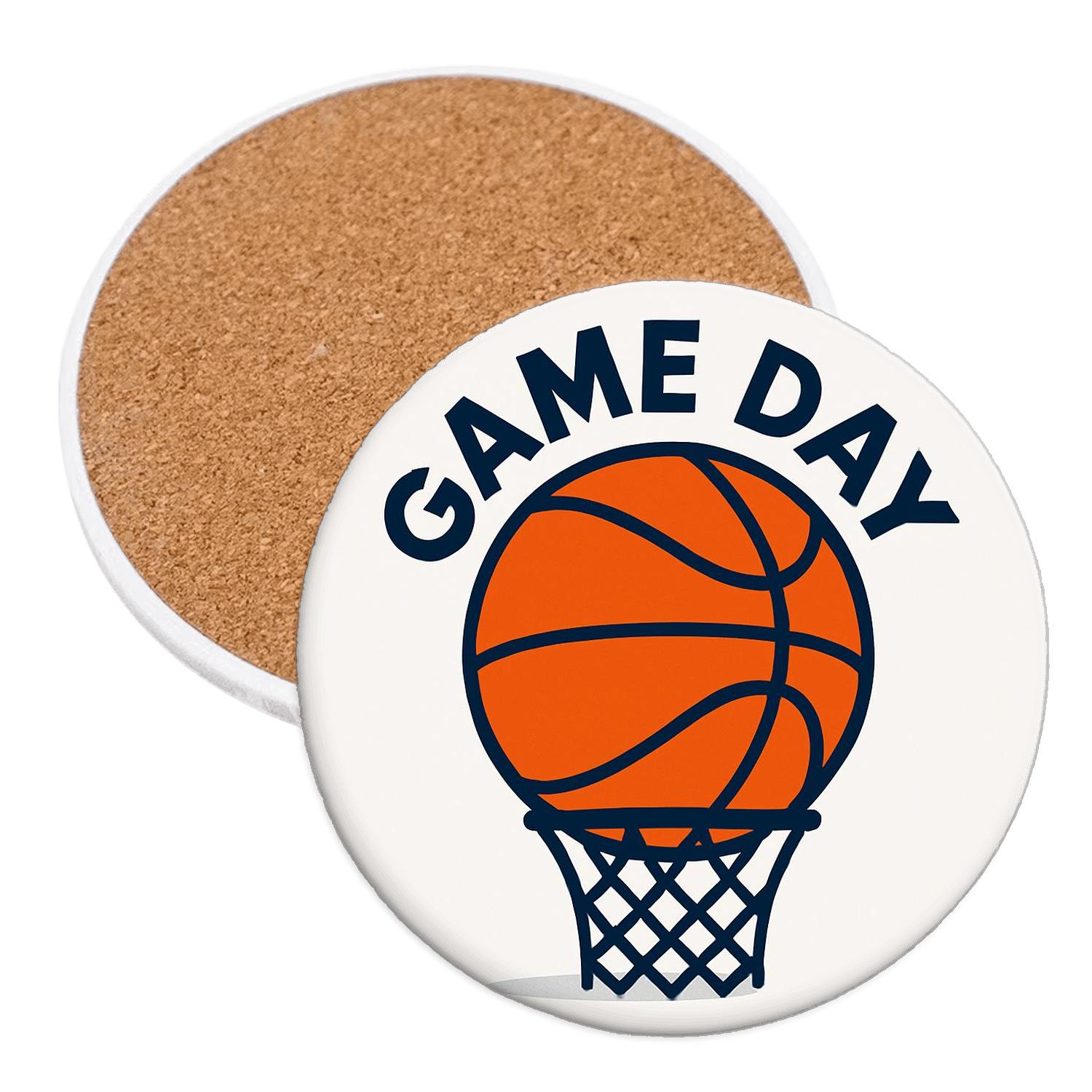 Court Pulse Basketball Line Art personalized drink coasters