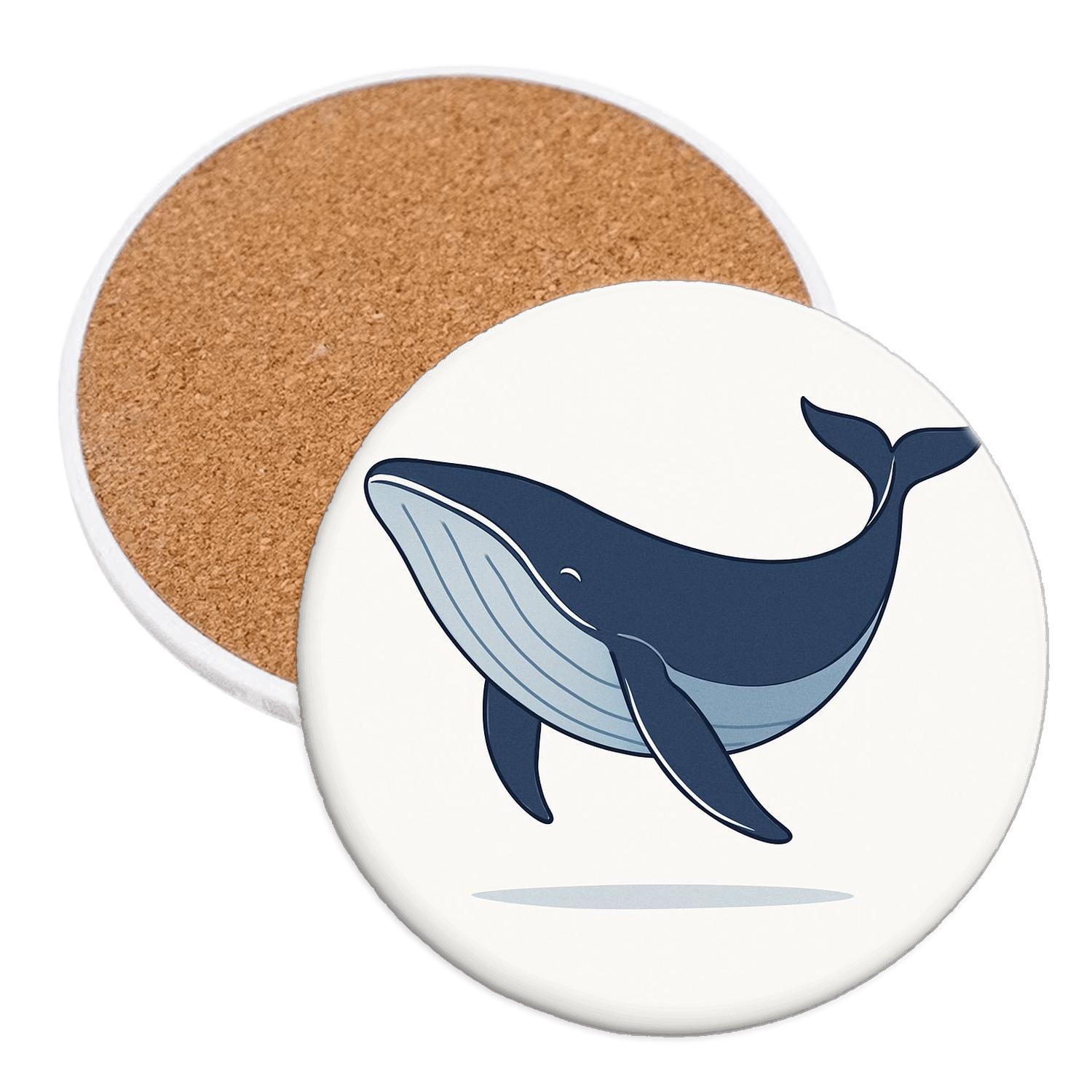 Elegant Ocean Whale cork coaster sets