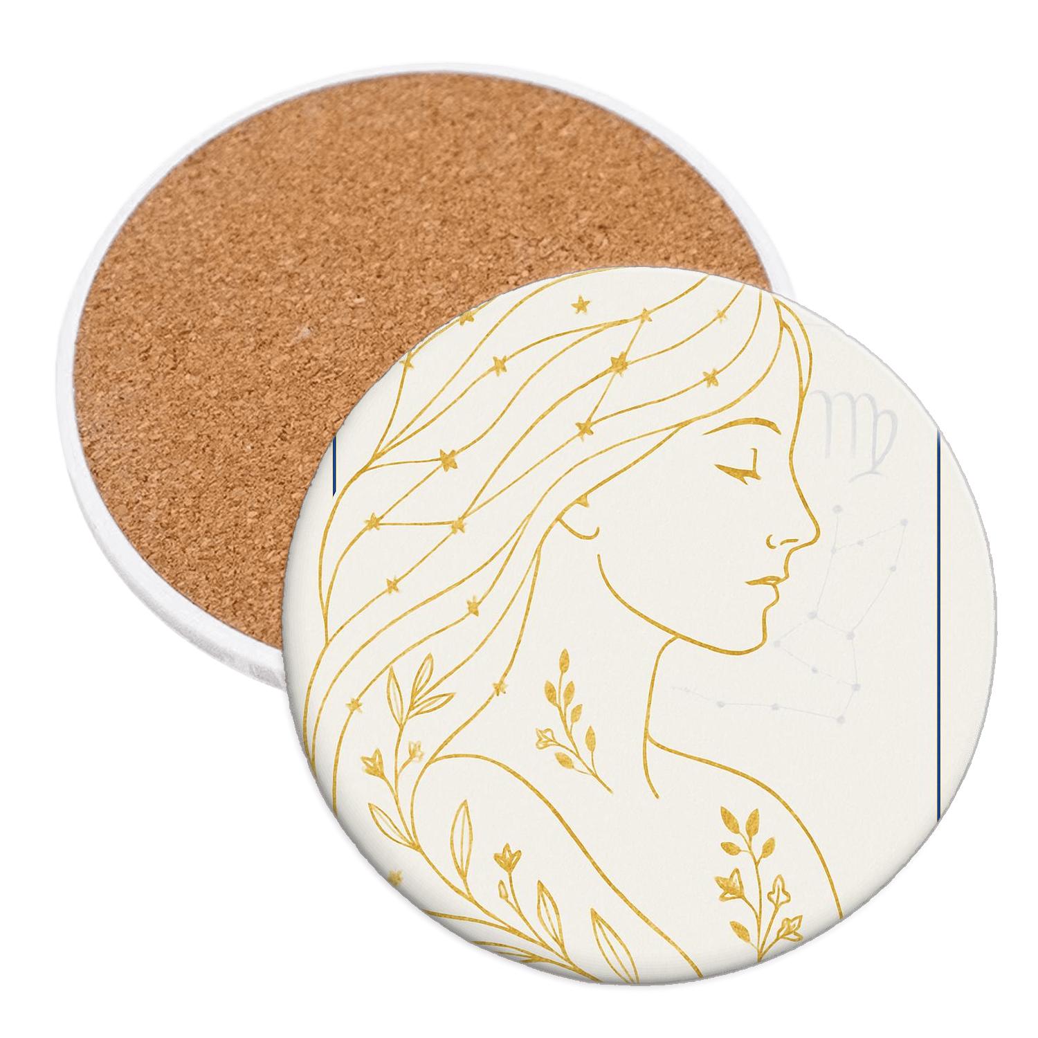Virgo Maiden Elegance custom engraved coasters