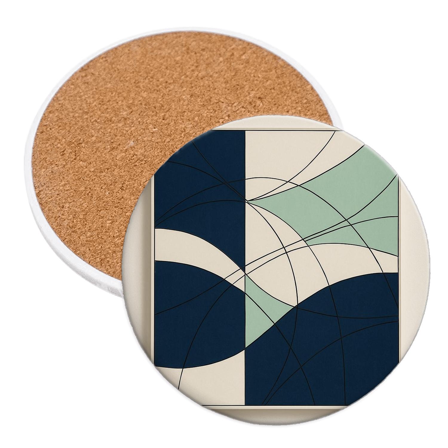 Geometric Wave Rhythm personalized drink coasters