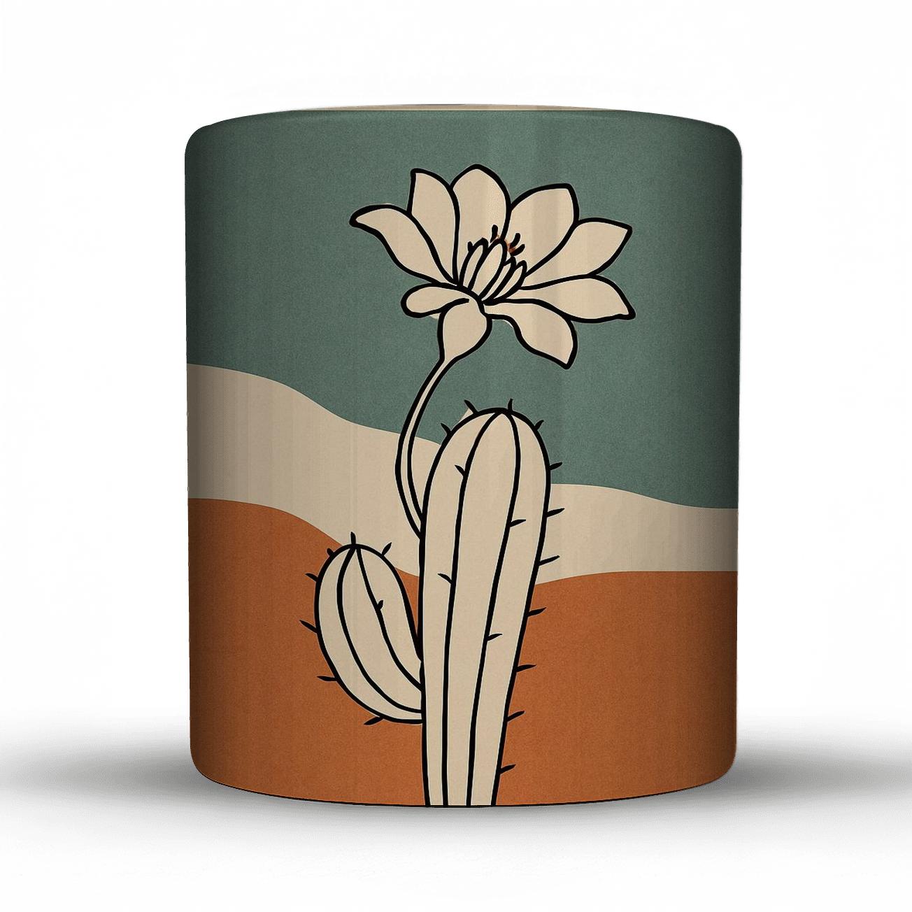 Delicate Desert Blossom travel mugs with handles