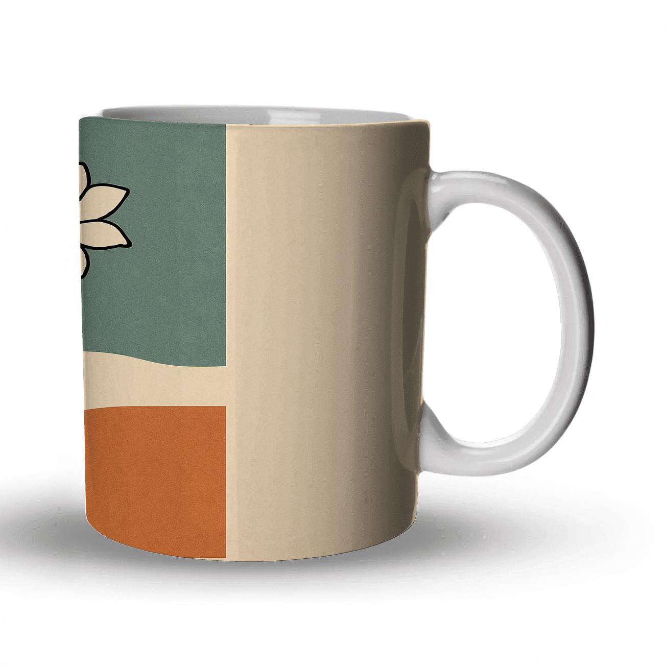 Delicate Desert Blossom travel mugs with handles