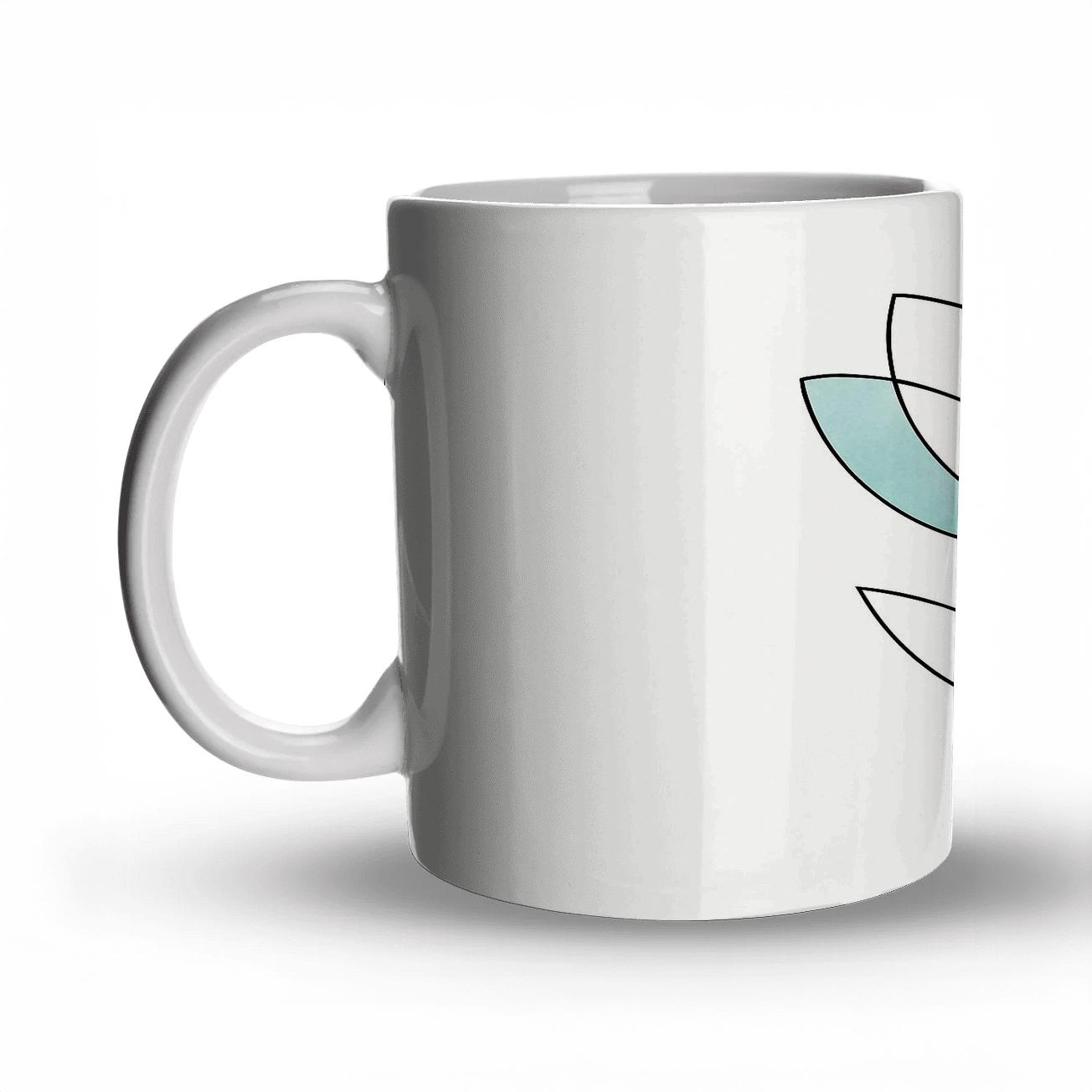 Elegant Geometric Floral Line Art novelty coffee mugs