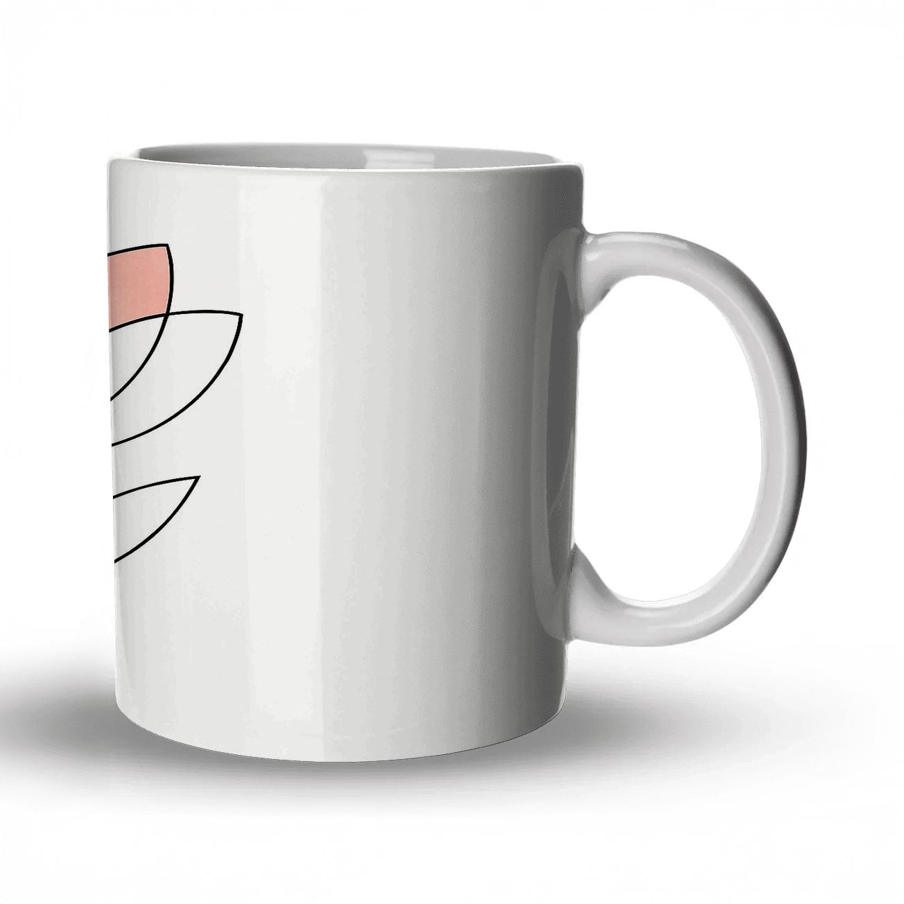 Elegant Geometric Floral Line Art novelty coffee mugs