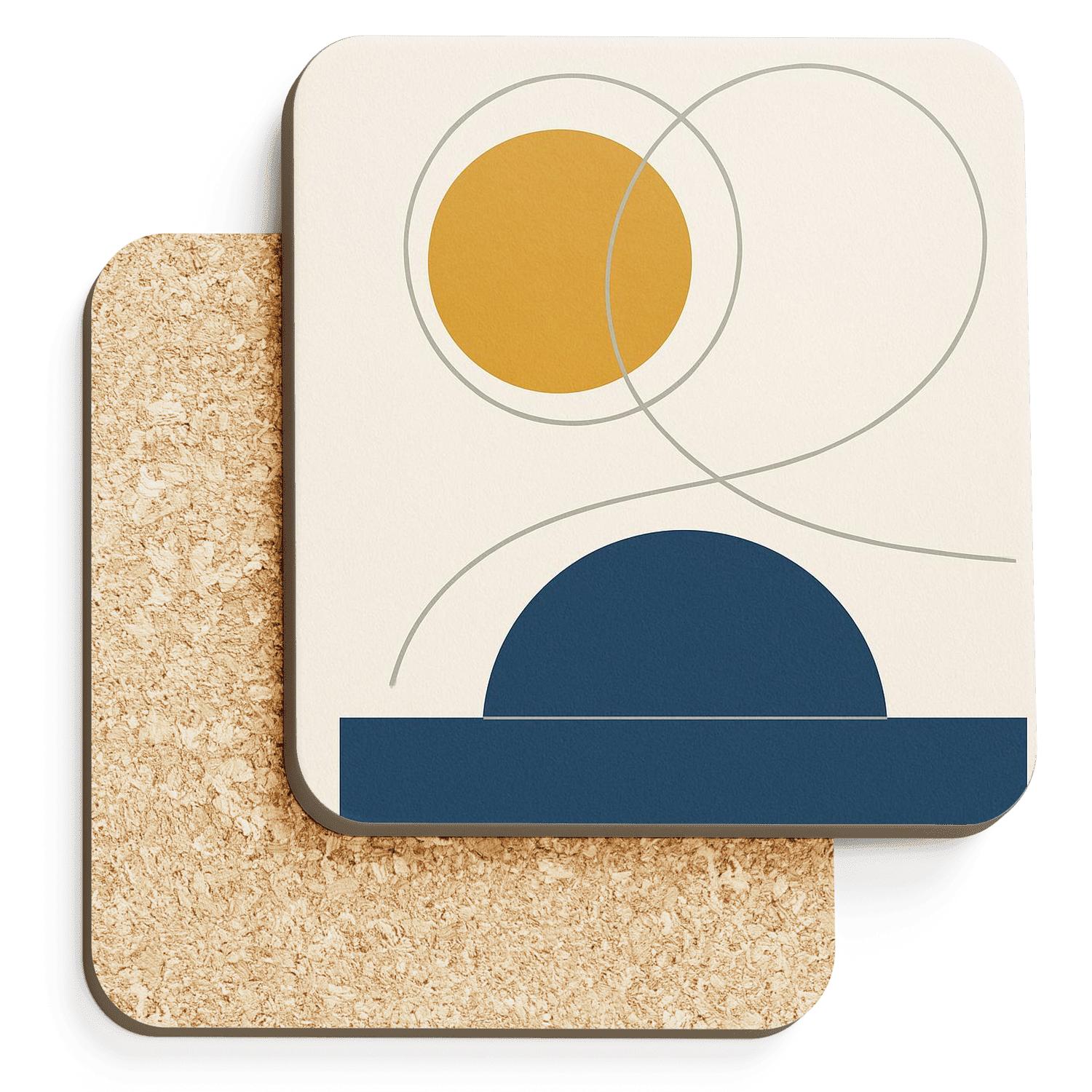 Geometric Dawn Loop absorbent drink coasters