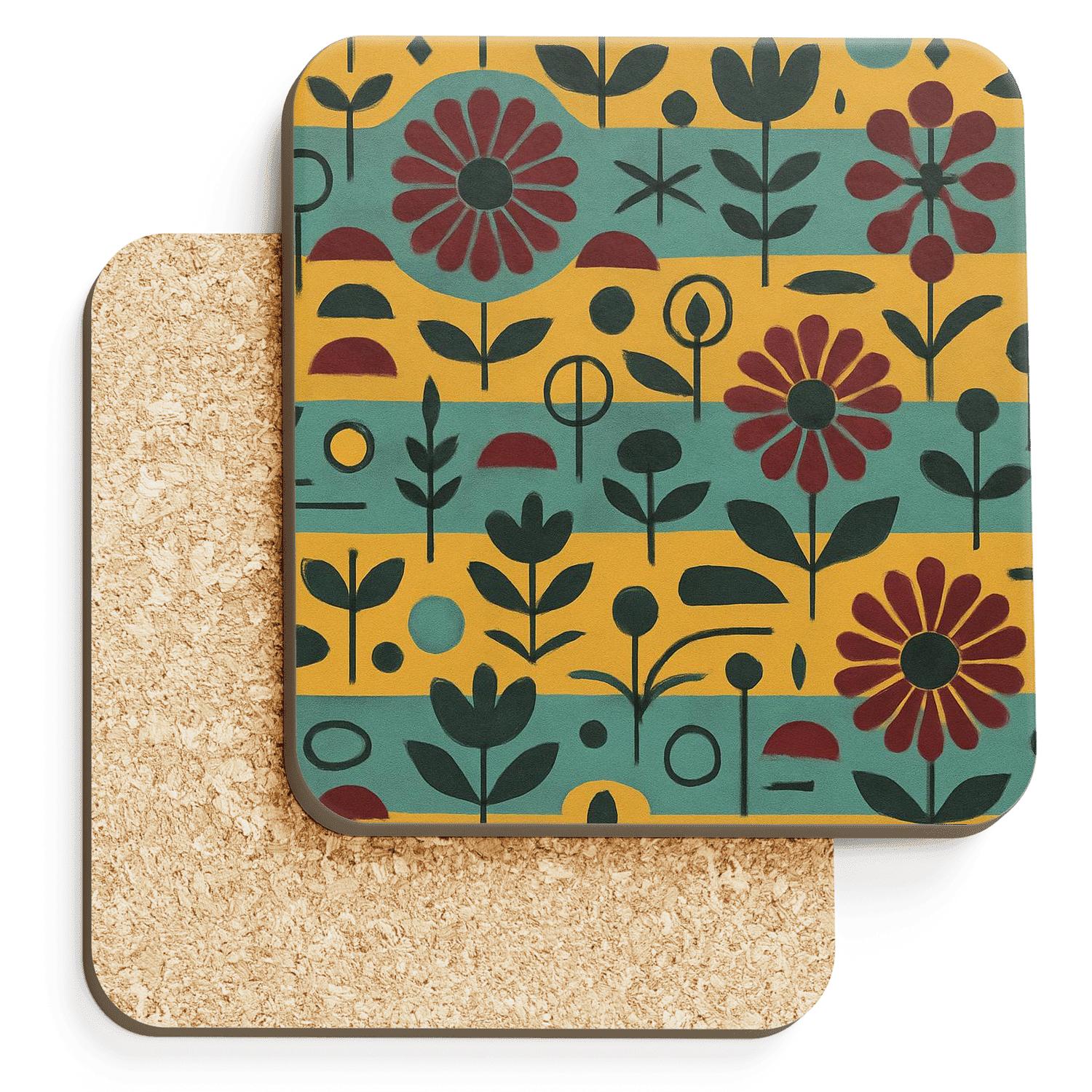 Mid Century Geometric Tapestry elegant tabletop coasters
