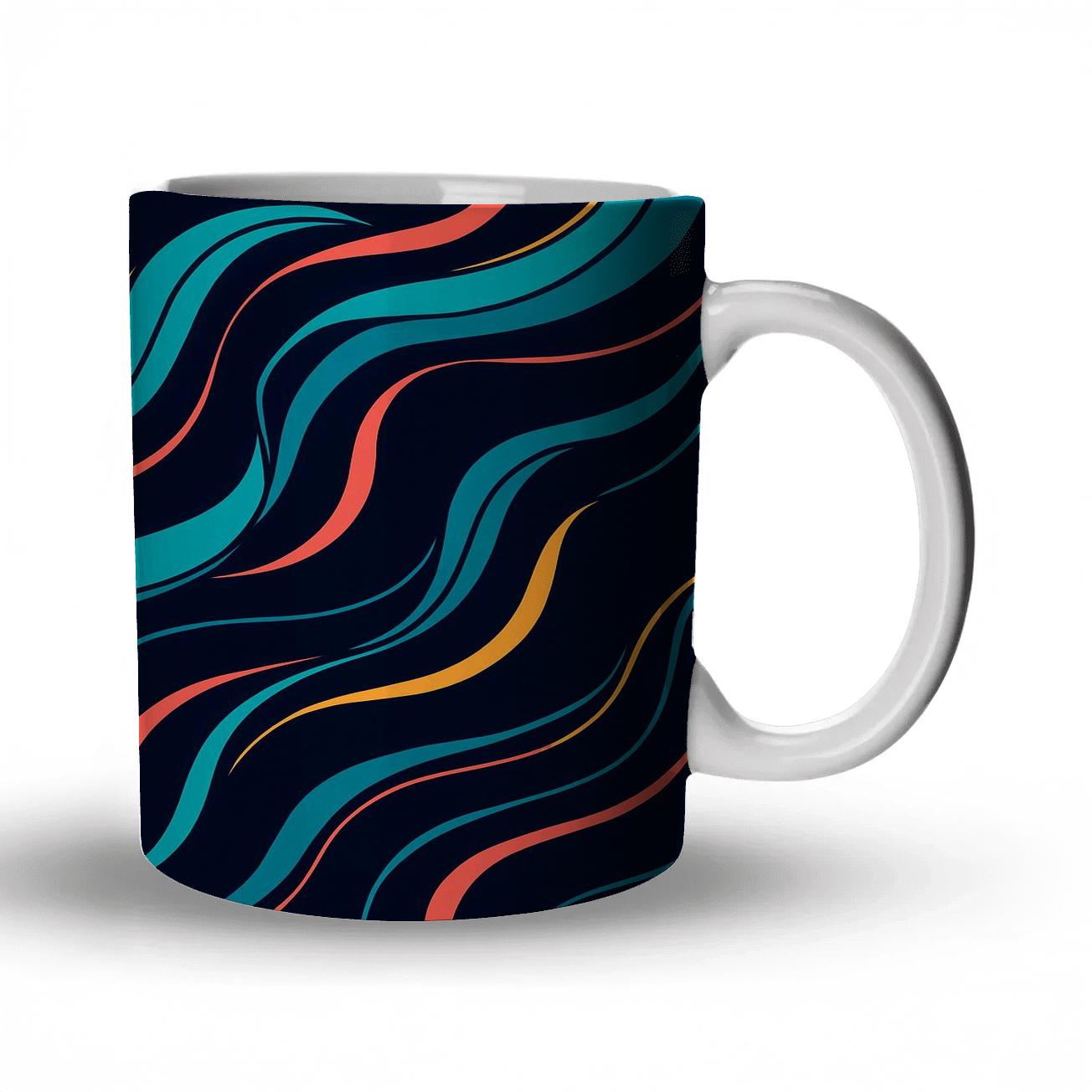 Cosmic Ribbon Flow ceramic coffee mugs