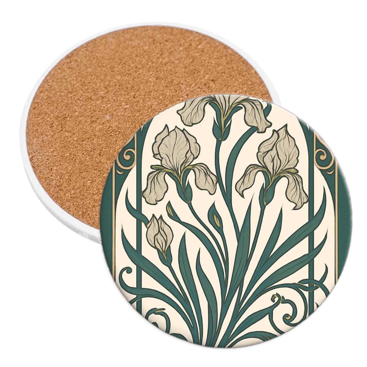 Art Nouveau Botanical Panel stone coaster collections
