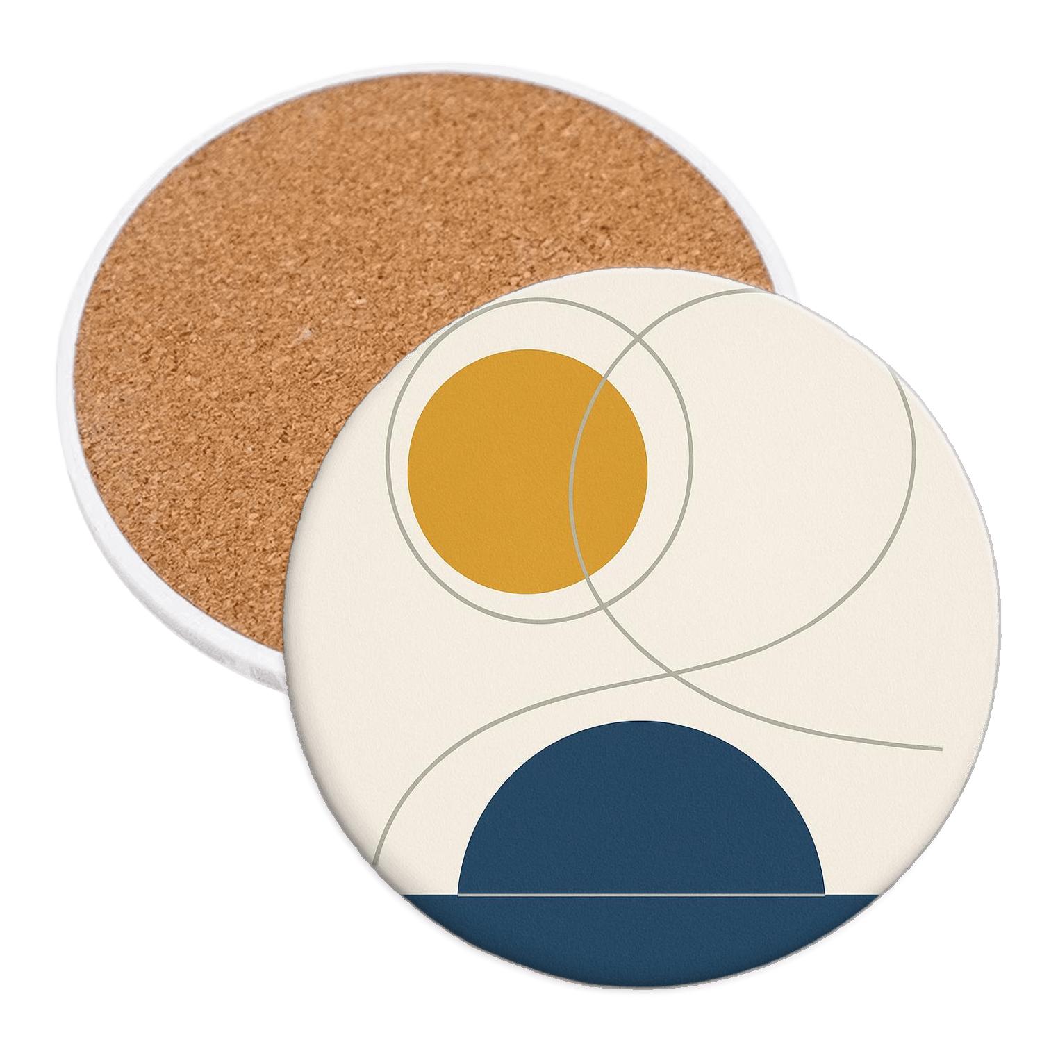 Geometric Dawn Loop stone coaster collections