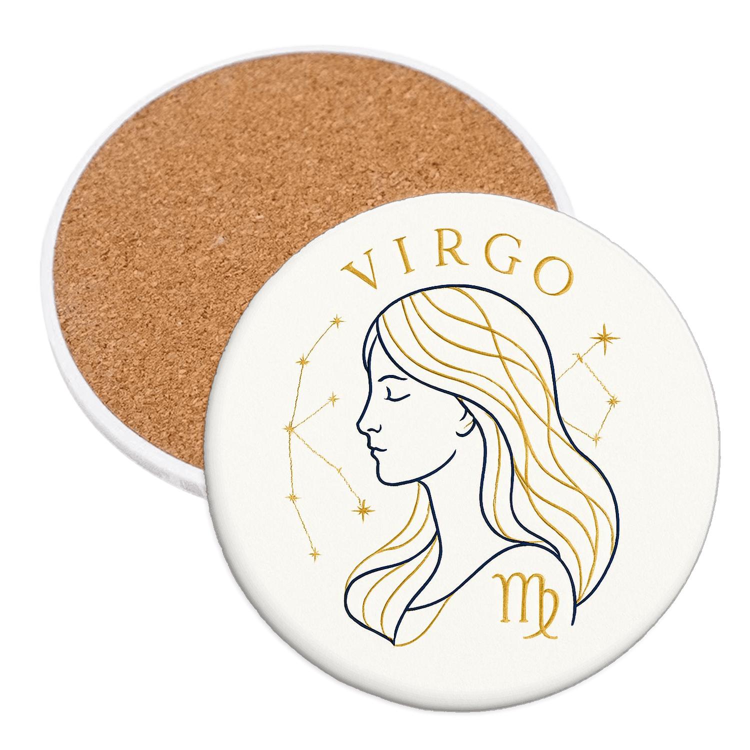 Virgo Quiet Grace custom engraved coasters