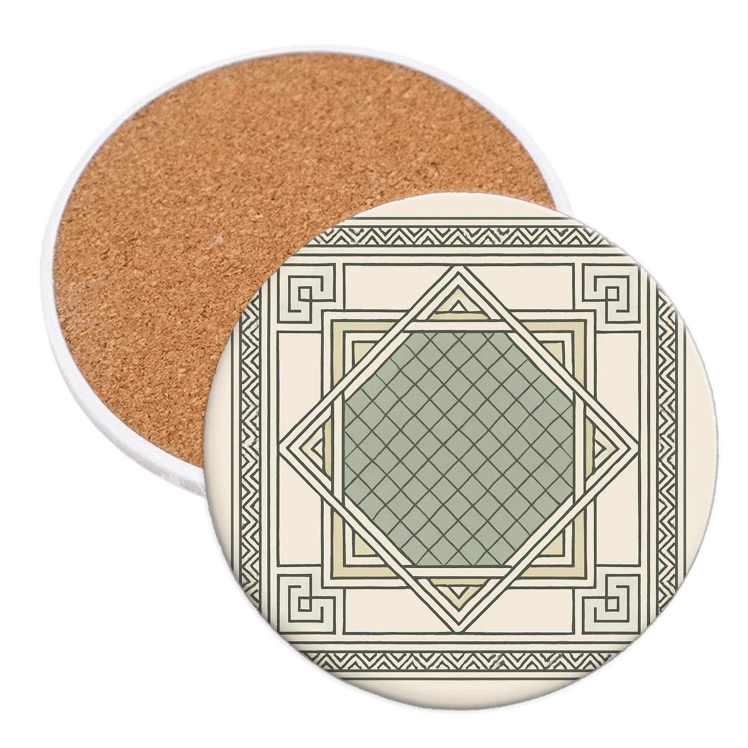 Sacred Square Mandala cork coaster sets