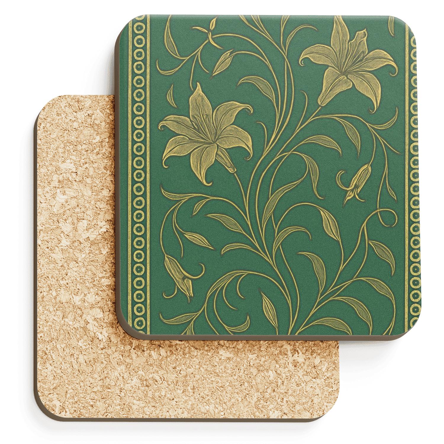 Ornamental Art Nouveau Bloom elegant tabletop coasters
