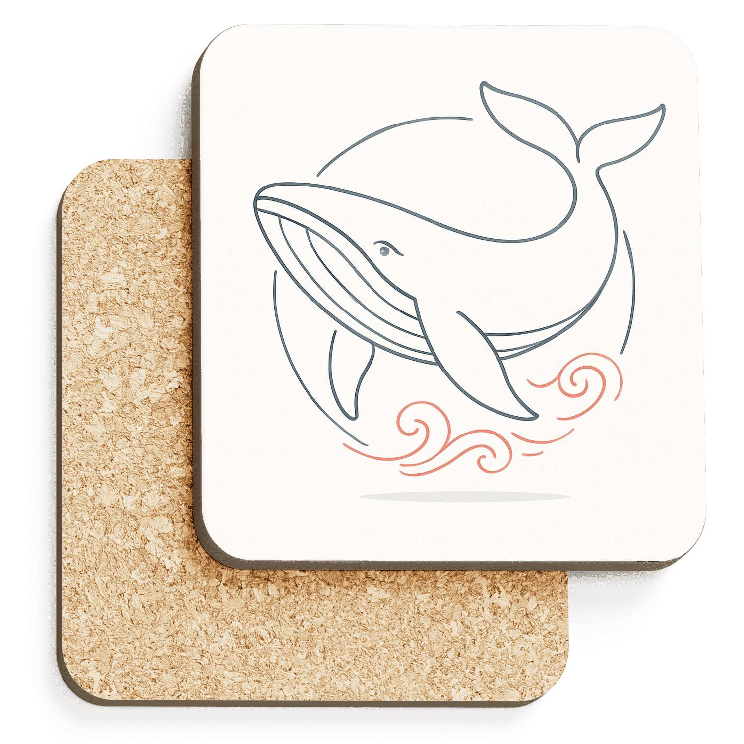 Serene Whale Embrace elegant tabletop coasters