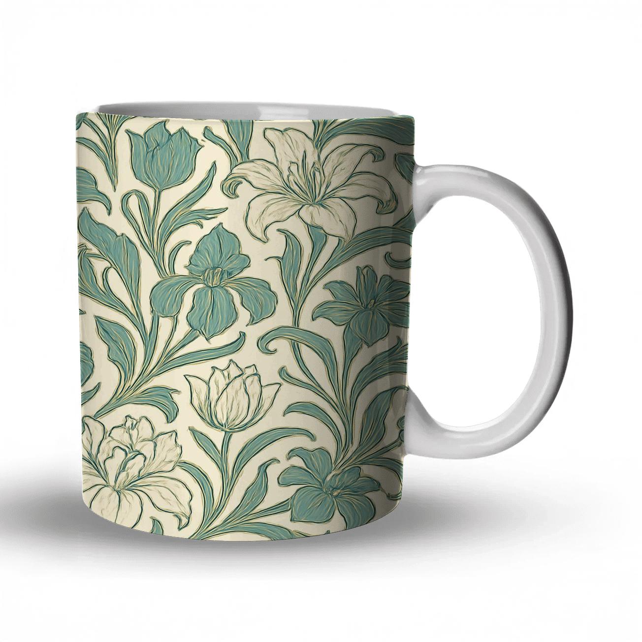 Art Nouveau Floral Harmony novelty coffee mugs