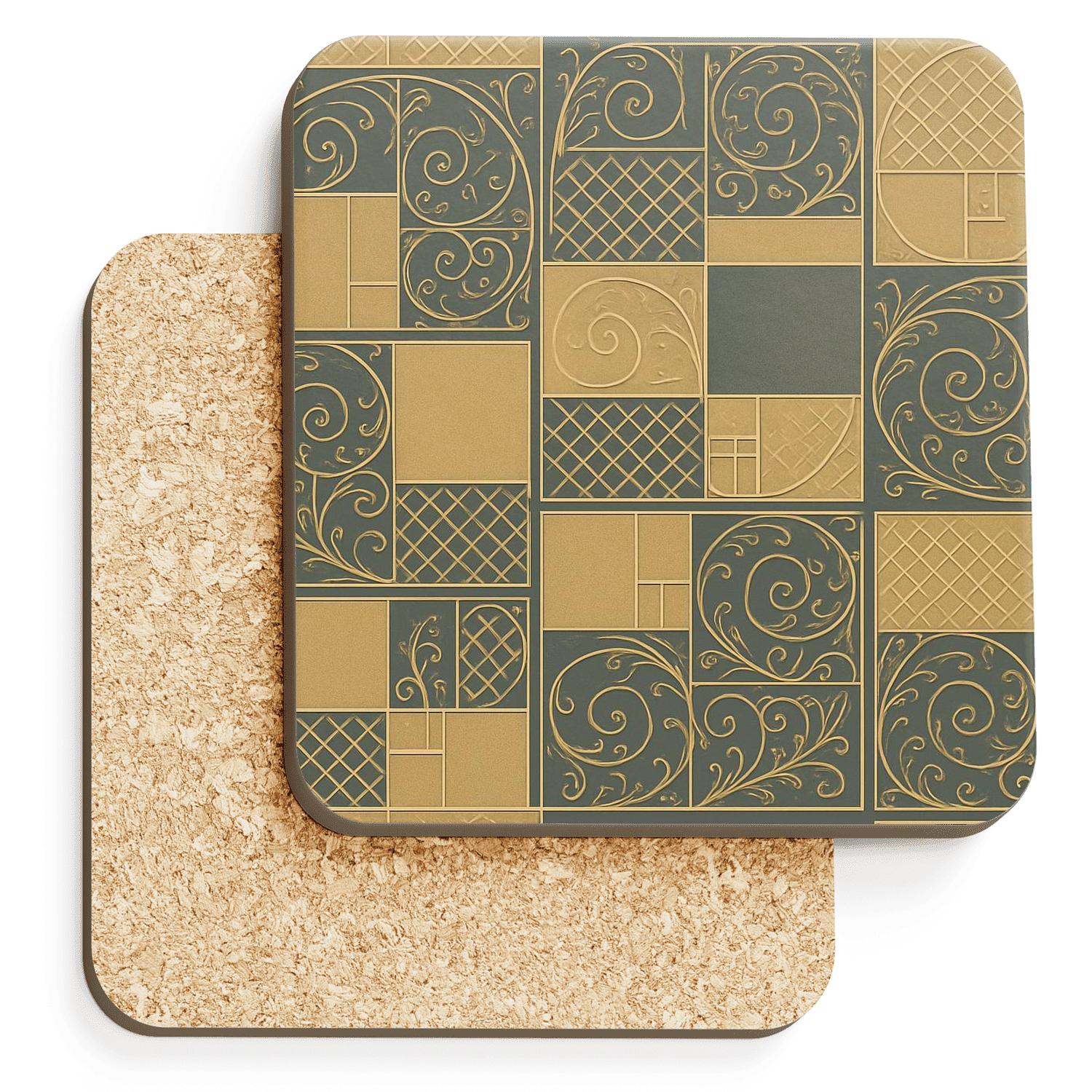Golden Ratio Tapestry absorbent drink coasters