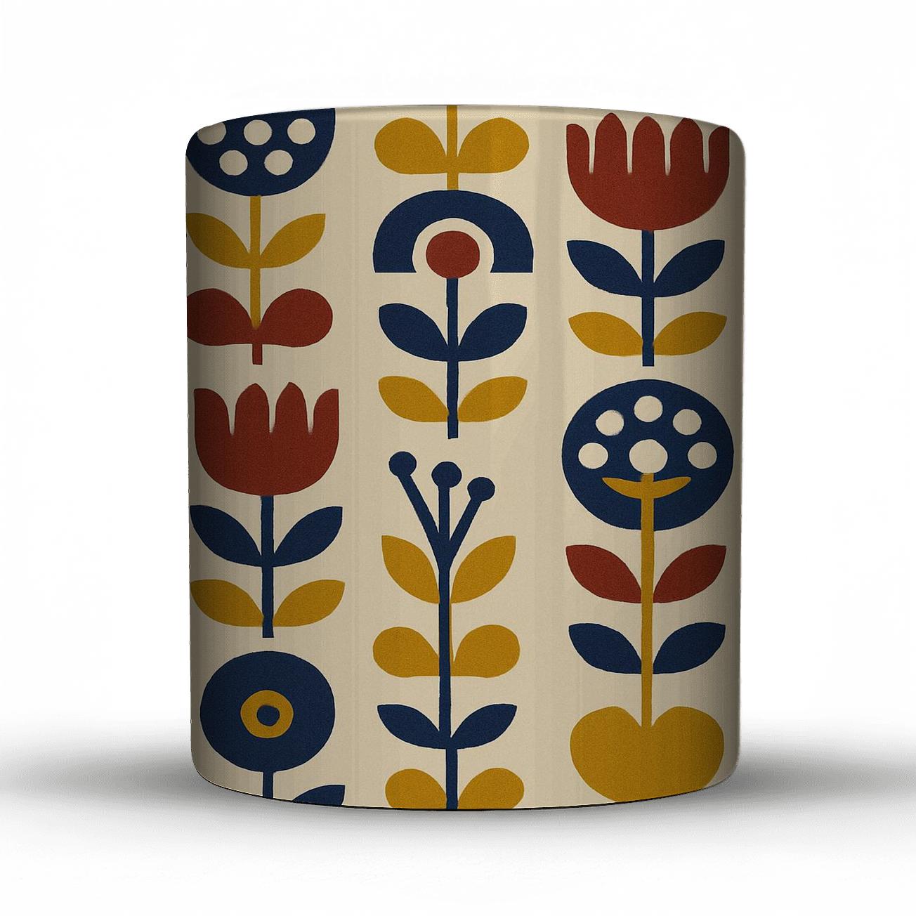 Neon Bauhaus Garden travel mugs with handles