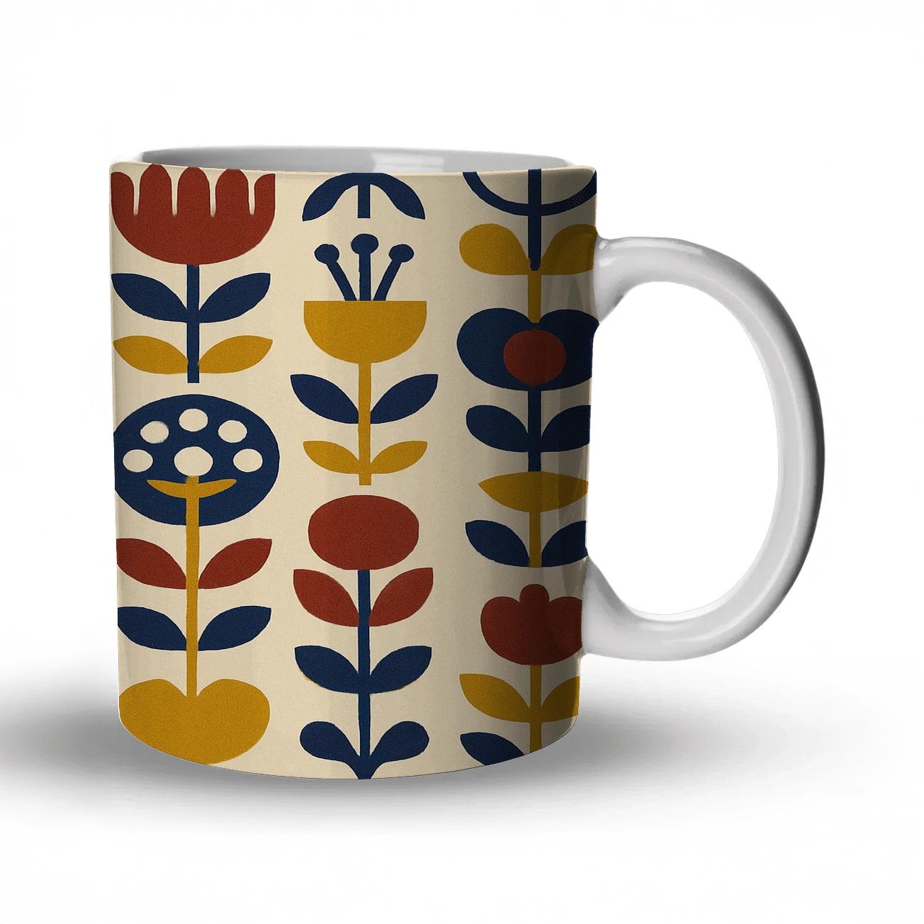 Neon Bauhaus Garden travel mugs with handles