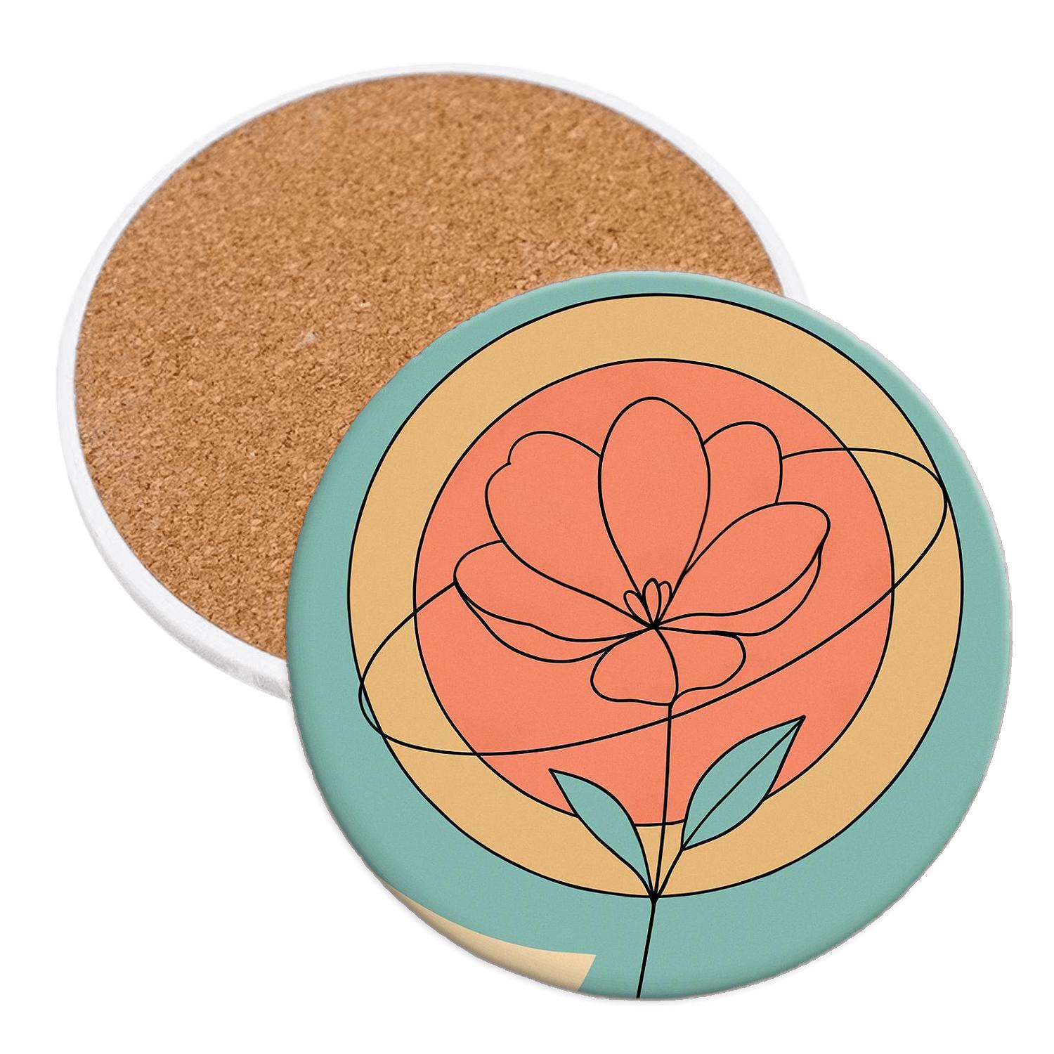 Solar Blossom wooden table coasters