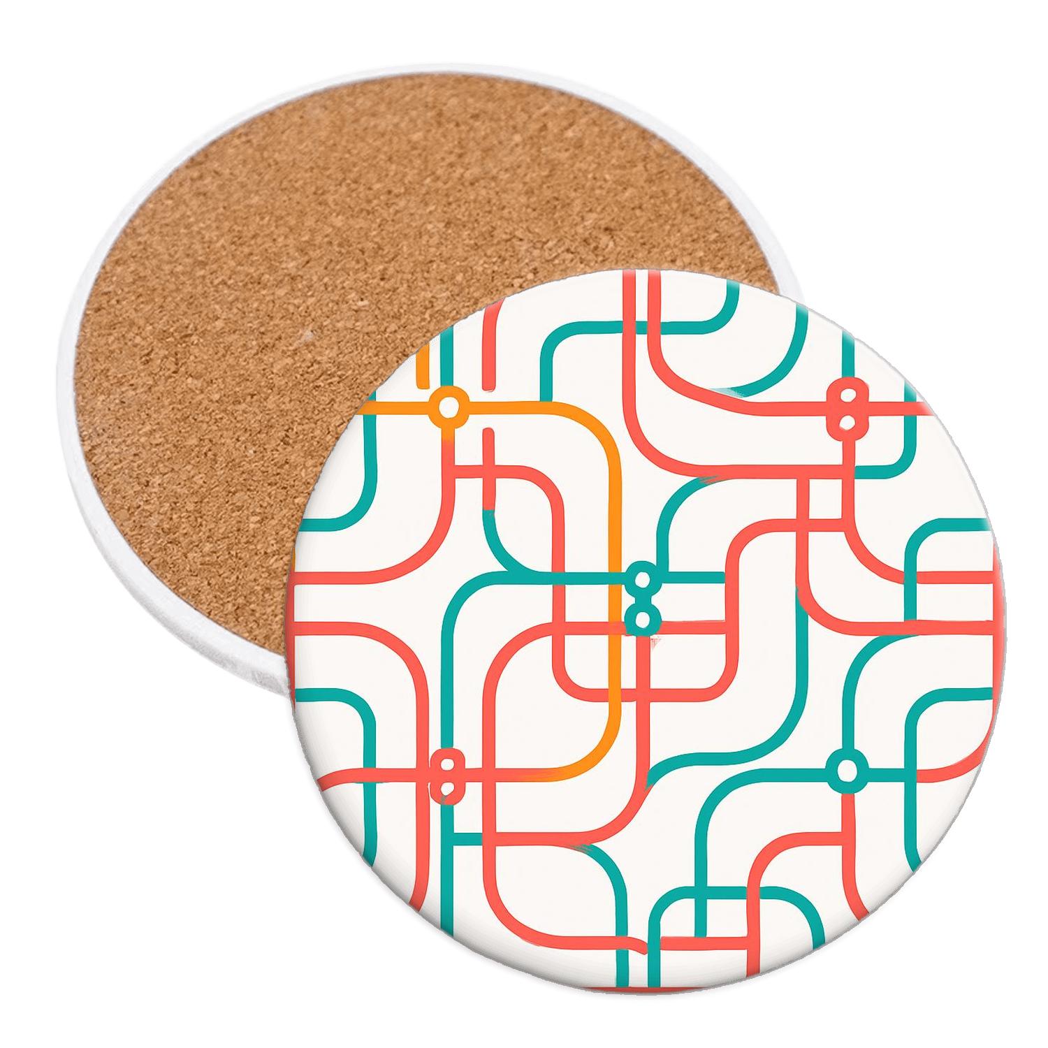 Solar Ribbon Grid personalized drink coasters