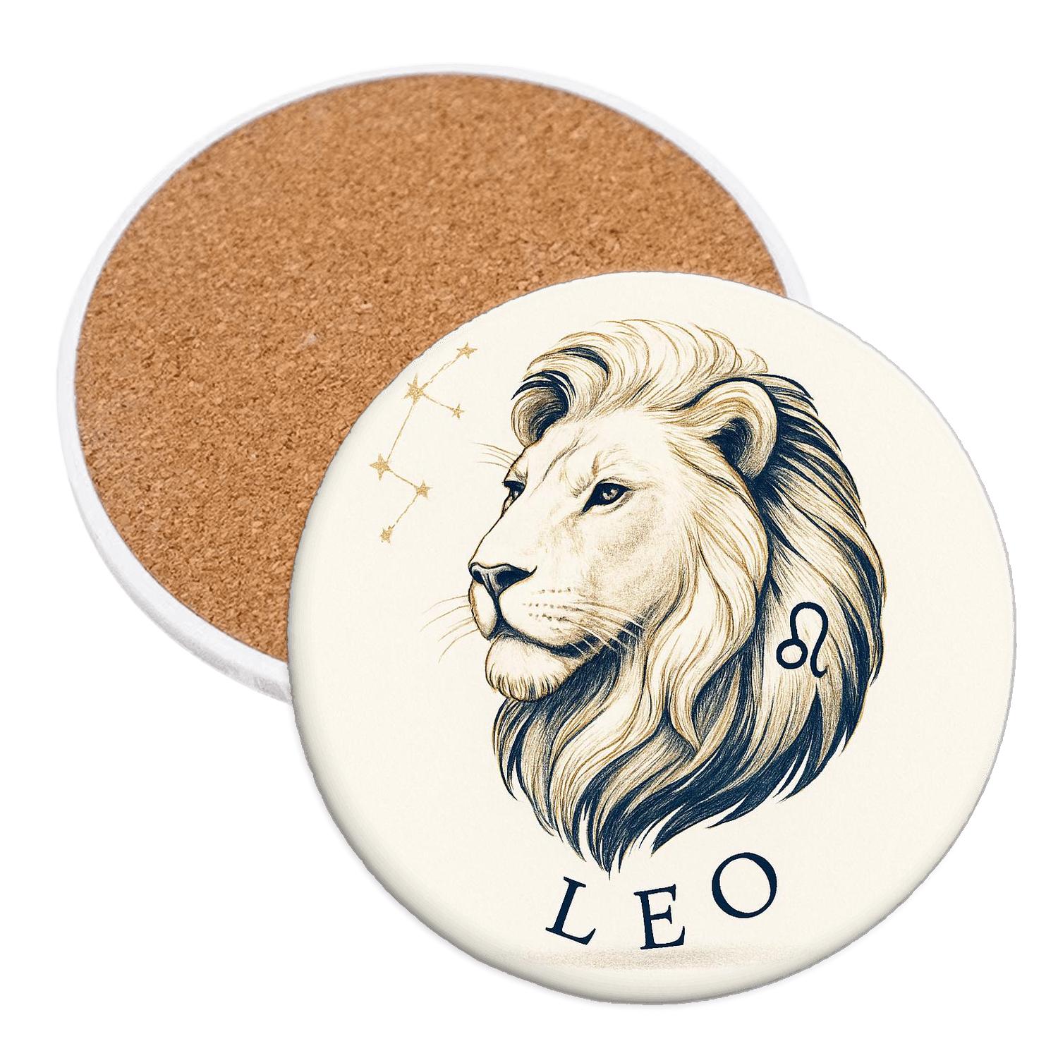 Leo Regal Lion cork coaster sets