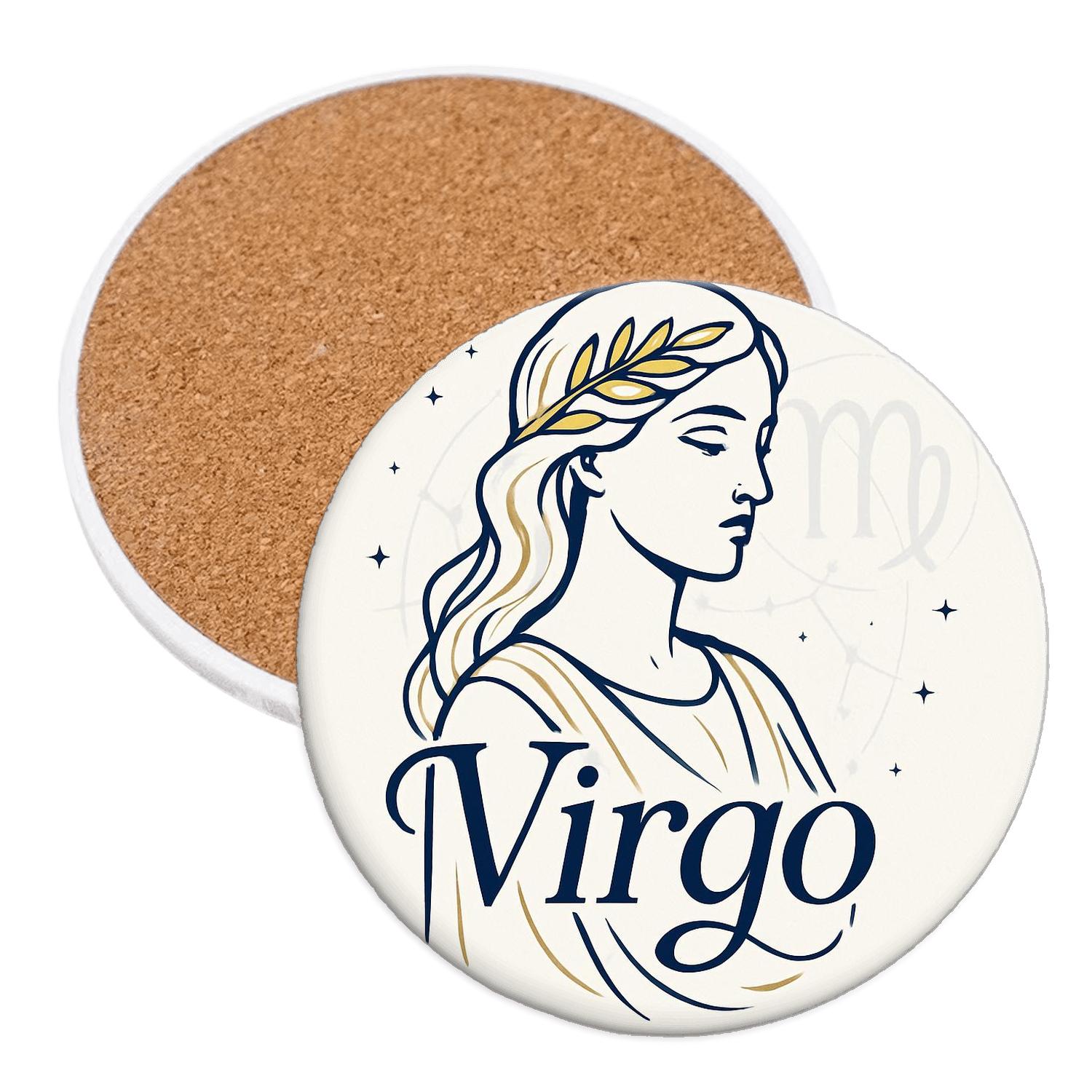 Virgo Celestial Maiden decorative beverage coasters
